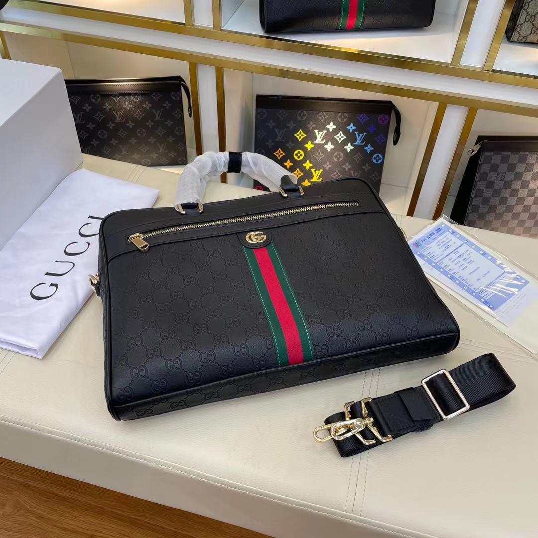 [TOP] GUCCI Men's Briefcases 36*27*7cm - Black