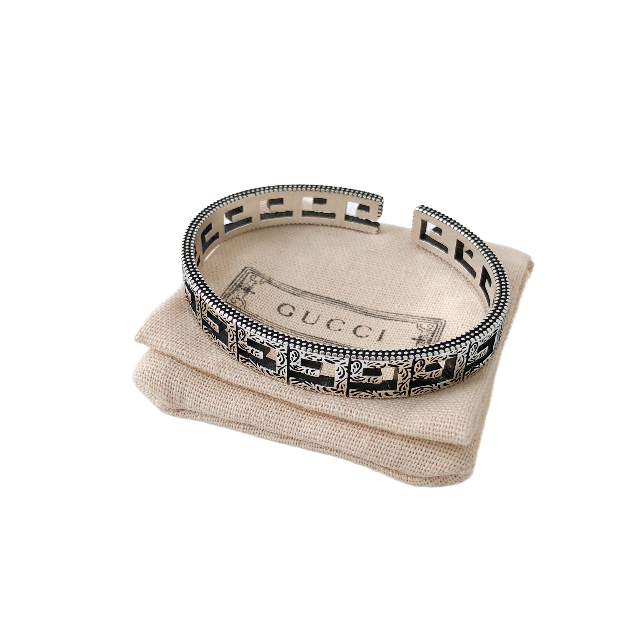 [TOP] GUCCI Open Bracelet - Silver