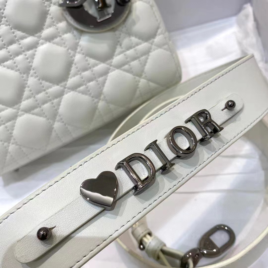 [TOP] Christian Dior Lady Christian Dior Bag 20x17x9 CM- White