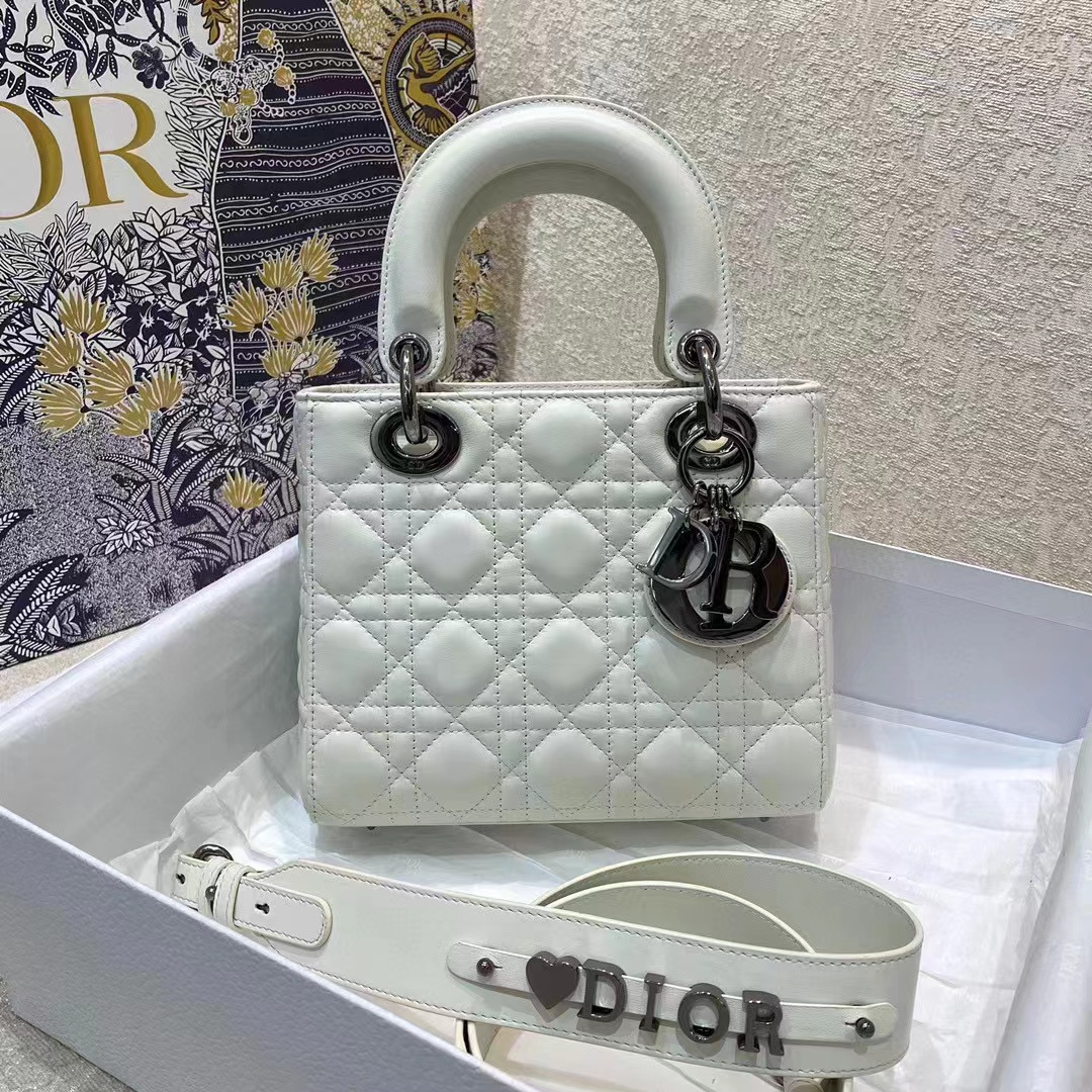 [TOP] Christian Dior Lady Christian Dior Bag 20x17x9 CM- White