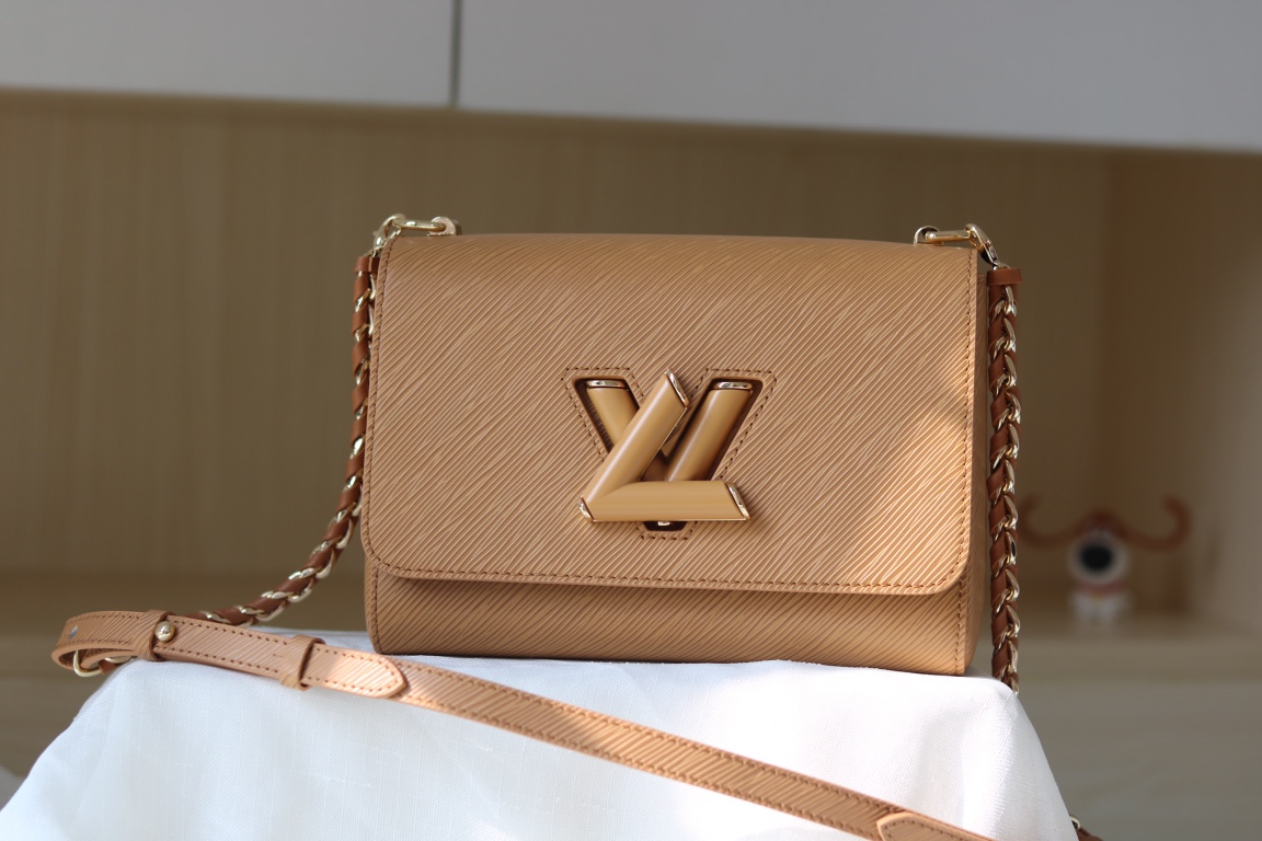 [TOP] Louis Vuitton LV  Twist MM Bag 23 x 18 x 8 cm- Brown