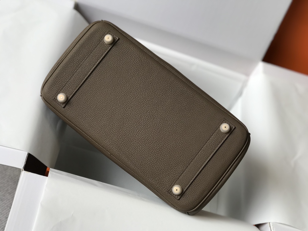 [TOP] HERMES Touch Birkin Leather 25/30 cm - Grey & GHW