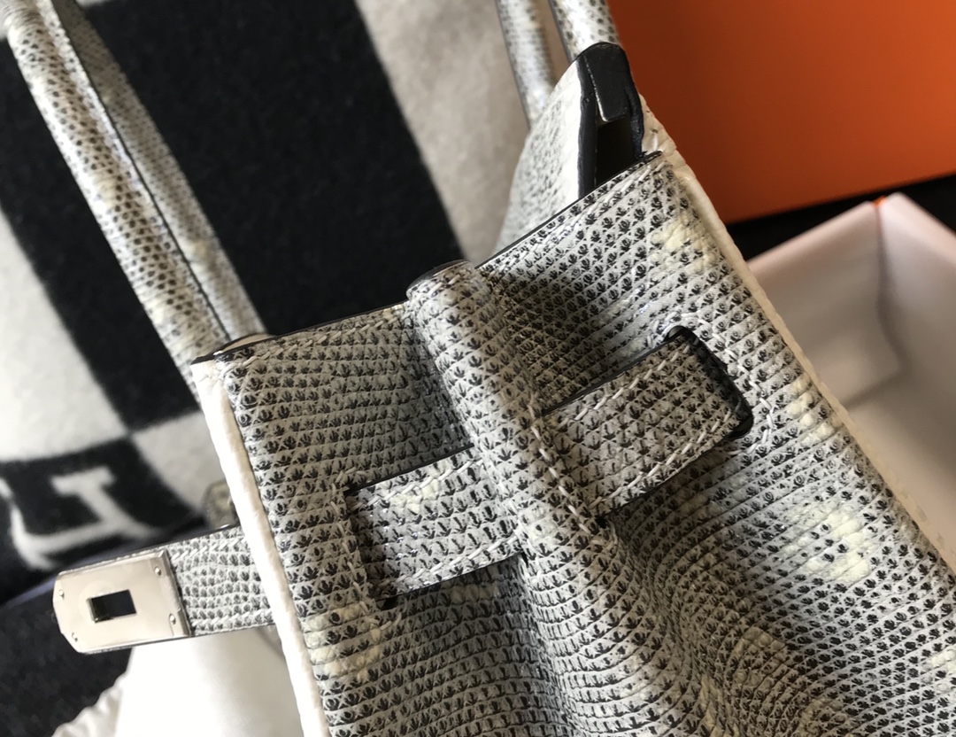 [TOP] HERMES Birkin Leather 25/30 cm - Leather embossed lizard pattern