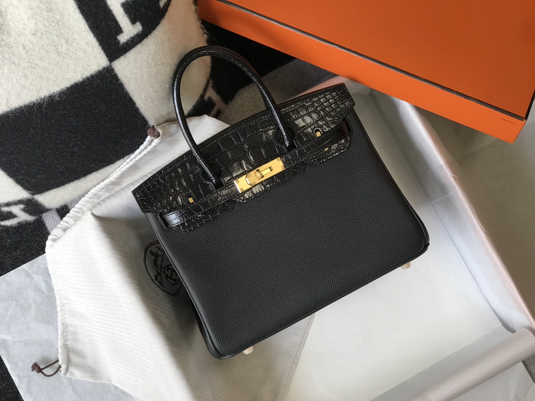 [TOP] HERMES Touch Birkin Leather 25/30 cm - Black & GHW/SHW