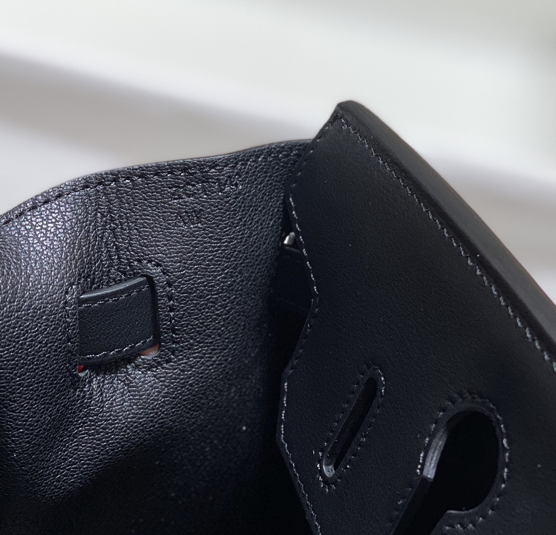 [TOP] HERMES Canvas with Swift Leather Birkin Leather 25/30 cm - Black & GHW