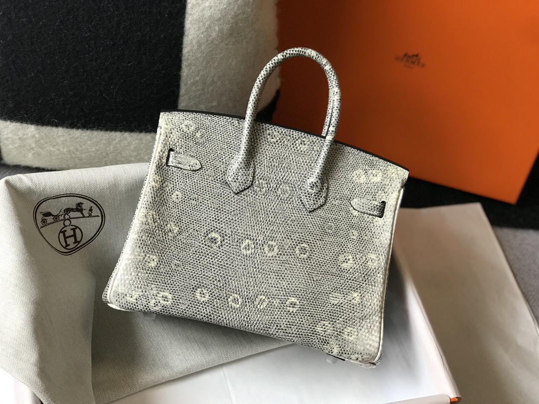 [TOP] HERMES Birkin Leather 25/30 cm - Leather embossed lizard pattern