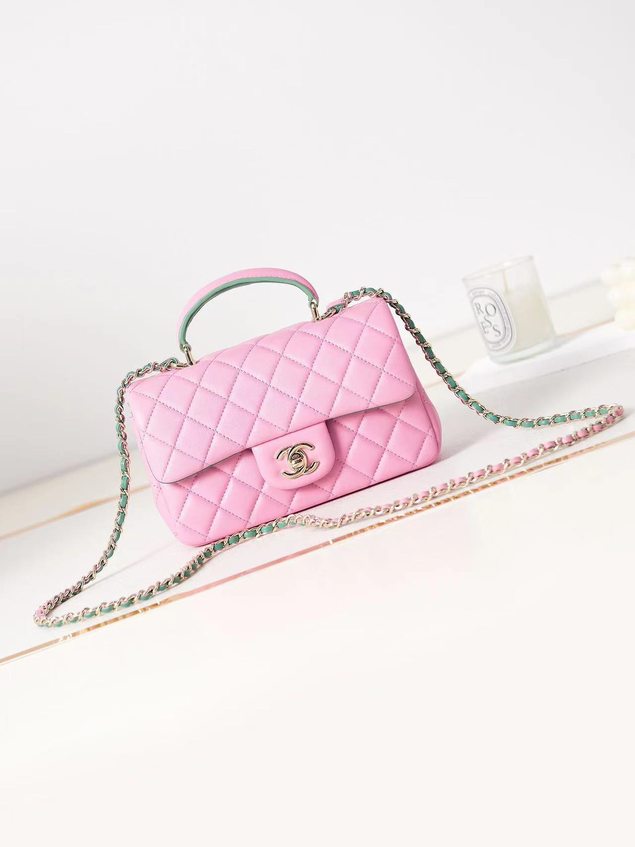 [TOP] CHANEL CoCo Handle Bag  20cm - Pink & GHW