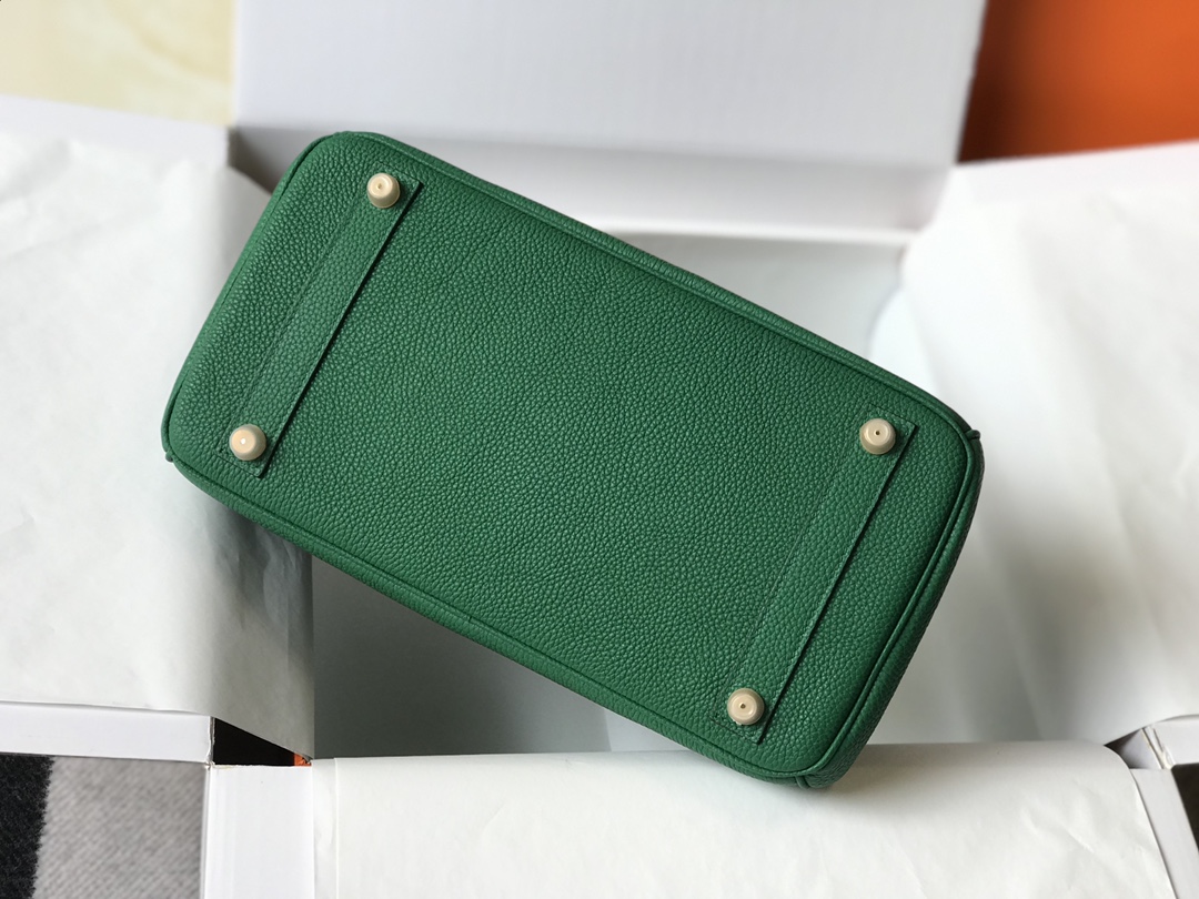 [TOP] HERMES Touch Birkin Leather 25/30 cm - Green & GHW