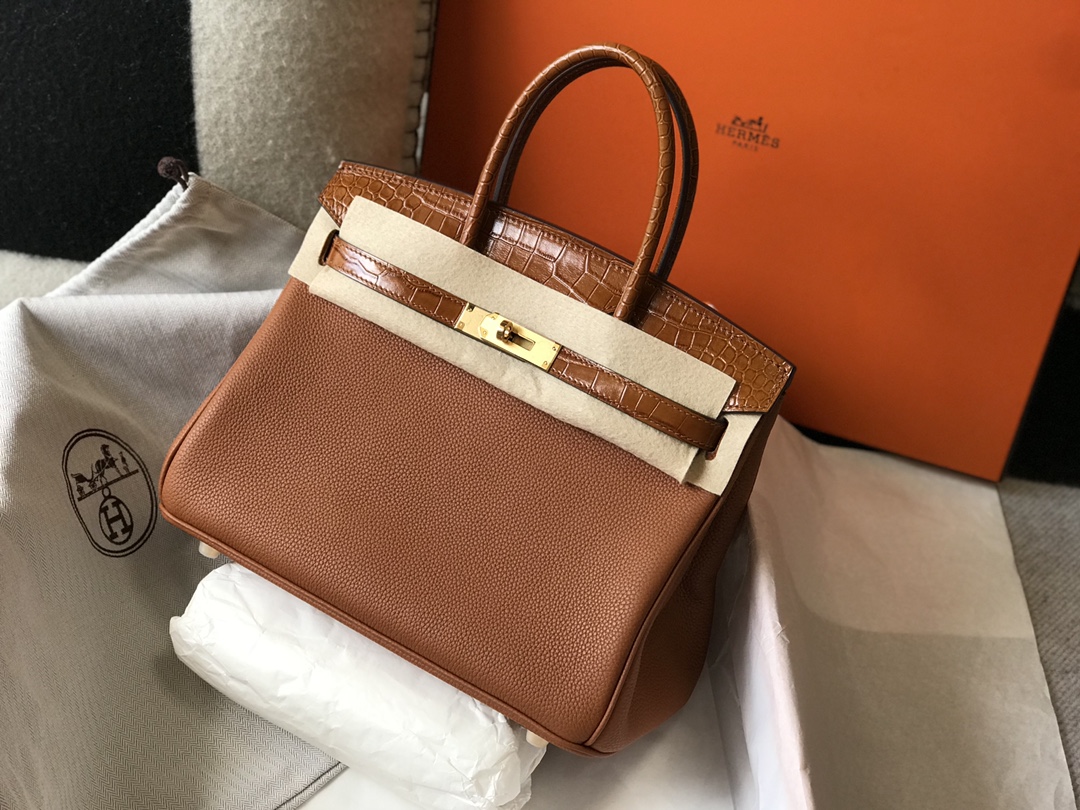 [TOP] HERMES Touch Birkin Leather 25/30 cm - Brown & GHW
