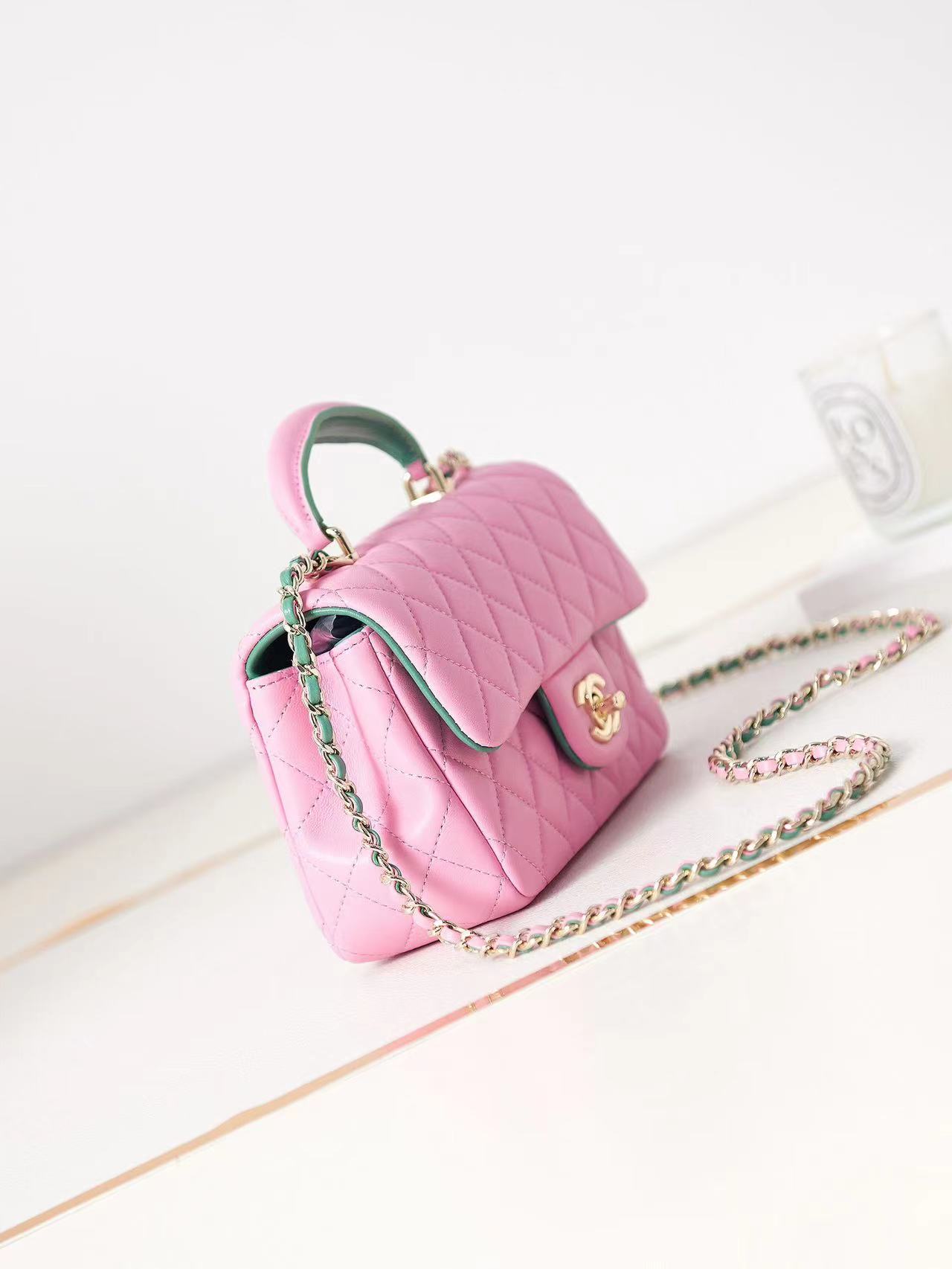 [TOP] CHANEL CoCo Handle Bag  20cm - Pink & GHW