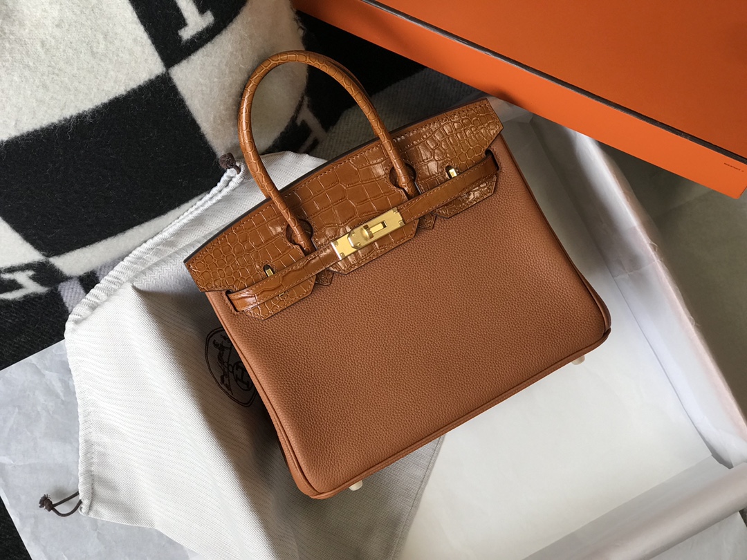 [TOP] HERMES Touch Birkin Leather 25/30 cm - Brown & GHW