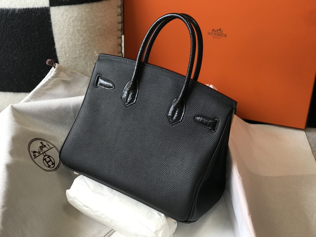 [TOP] HERMES Touch Birkin Leather 25/30 cm - Black & GHW/SHW