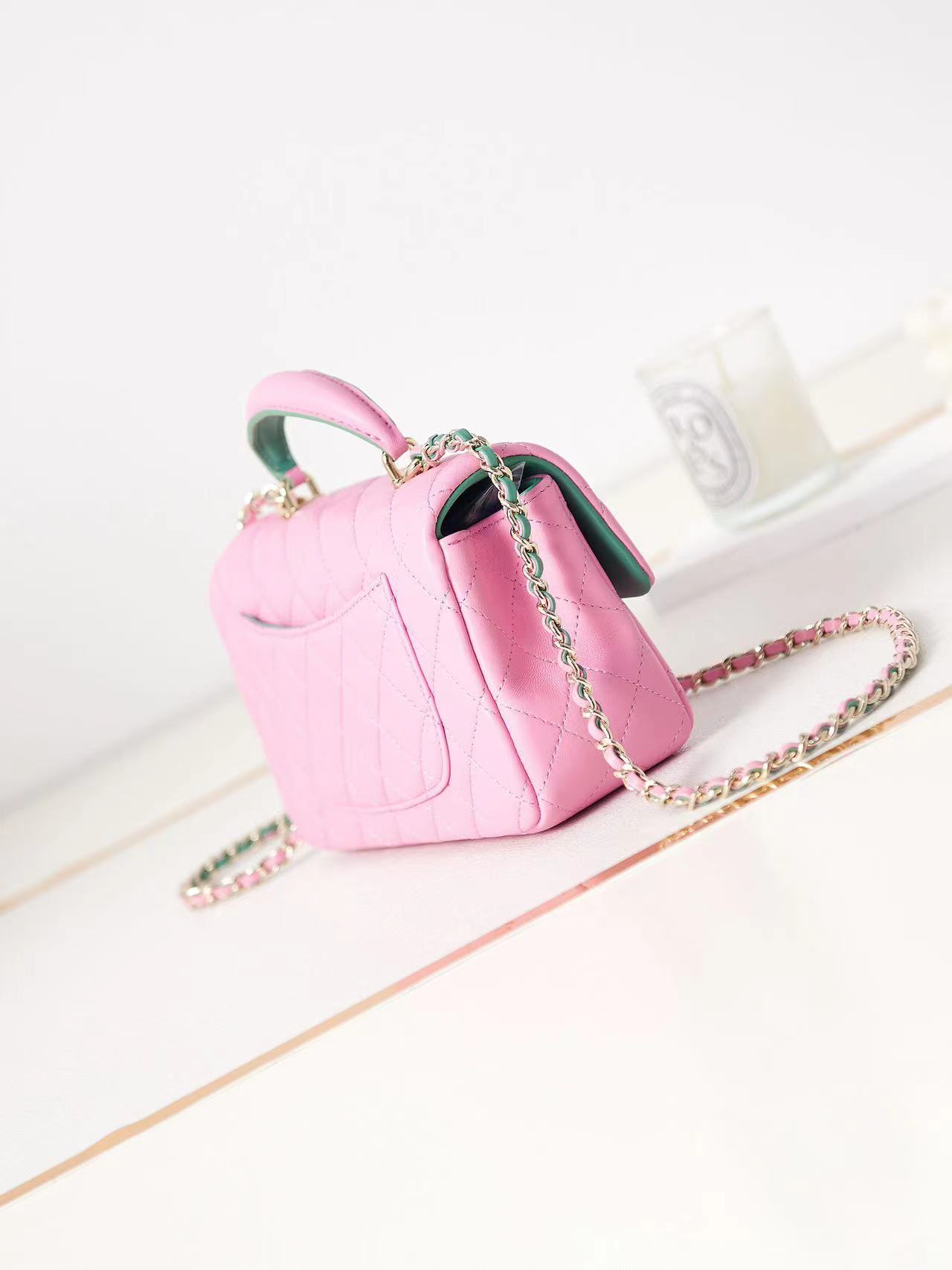 [TOP] CHANEL CoCo Handle Bag  20cm - Pink & GHW