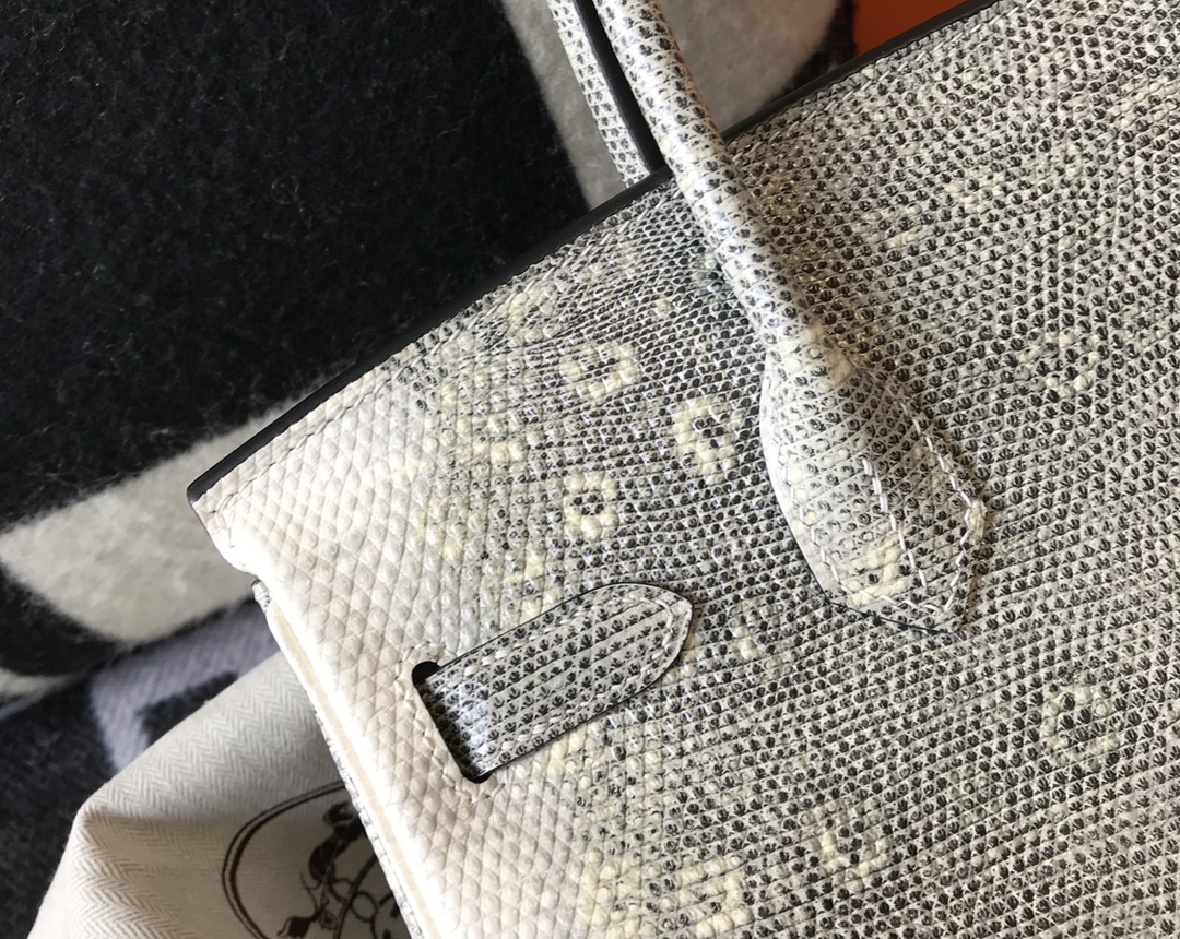 [TOP] HERMES Birkin Leather 25/30 cm - Leather embossed lizard pattern