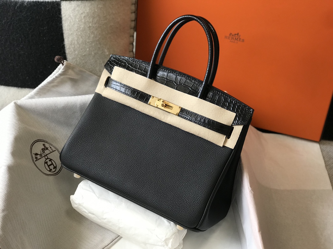 [TOP] HERMES Touch Birkin Leather 25/30 cm - Black & GHW/SHW