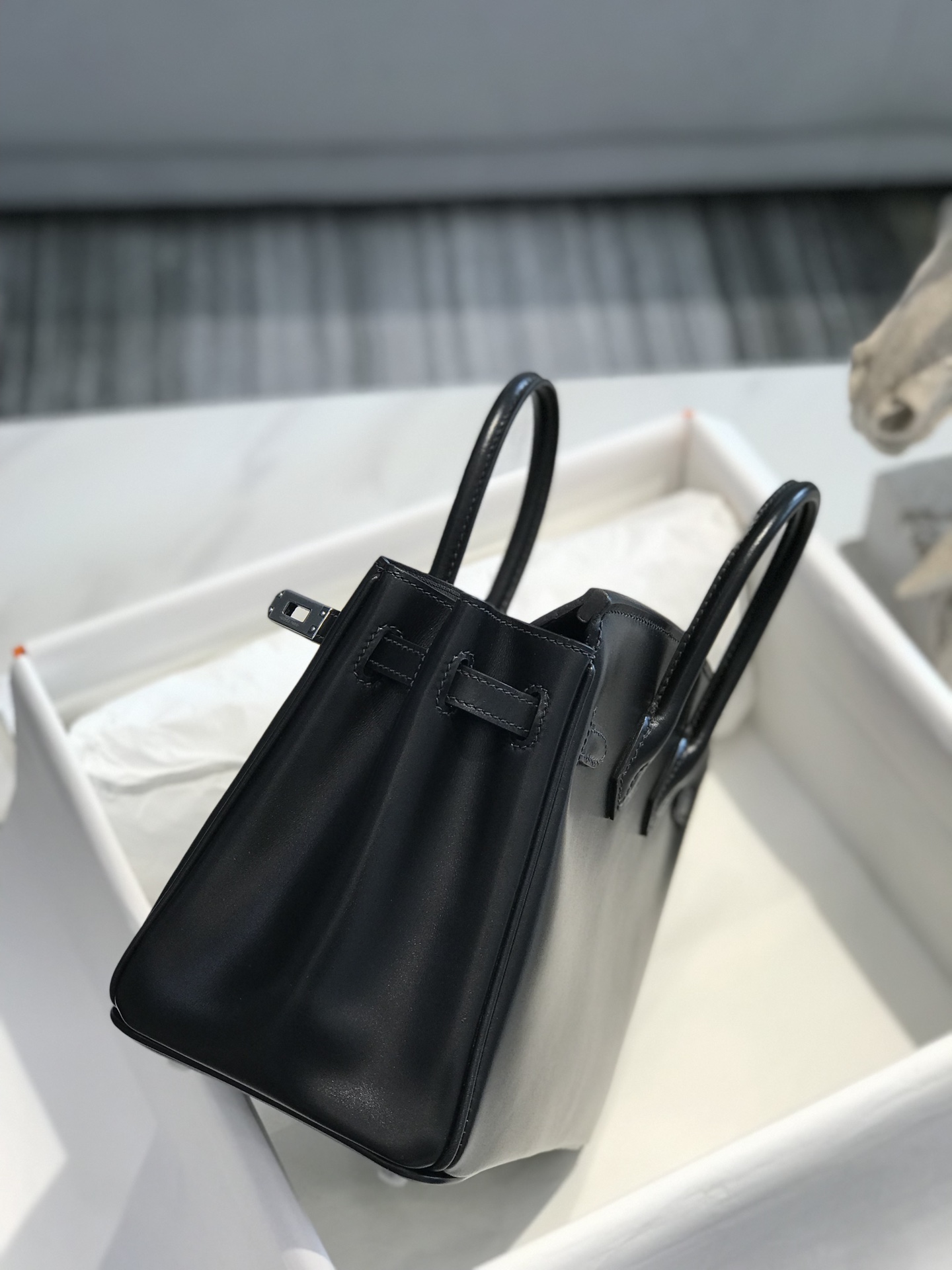 [TOP] HERMES BOX Leather Birkin Leather 25/30 cm - Black