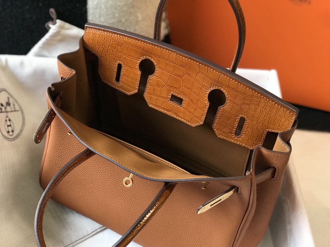 [TOP] HERMES Touch Birkin Leather 25/30 cm - Brown & GHW