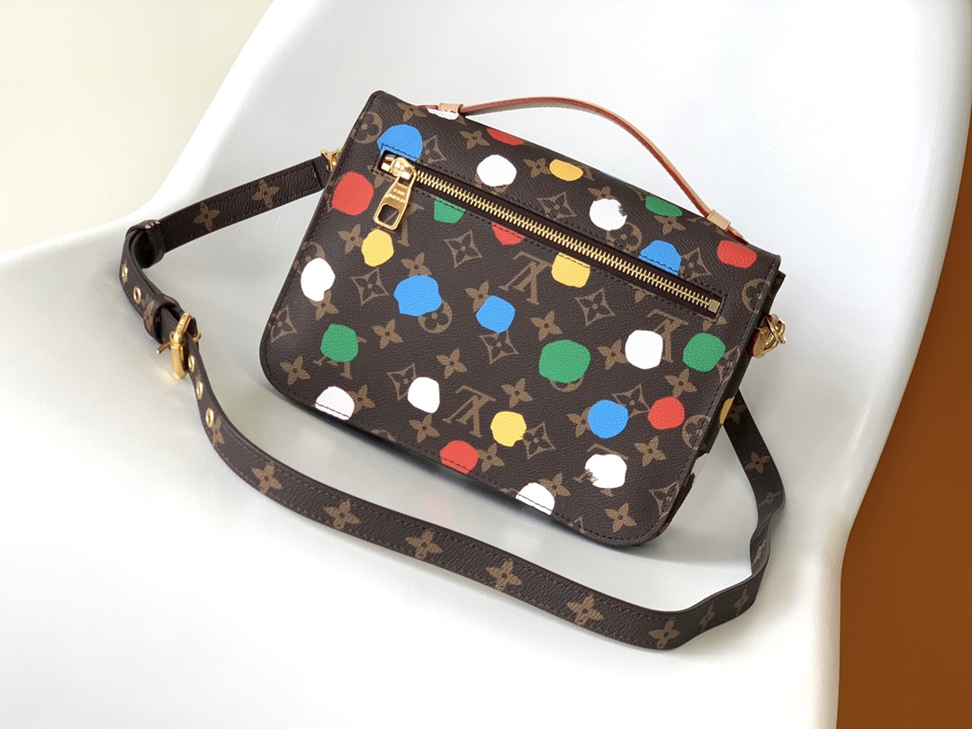 [TOP] Louis Vuitton LV L*V x Yayoi Kusama Pochette Métis 25 x 19 x 7 cm-Brown&GHW