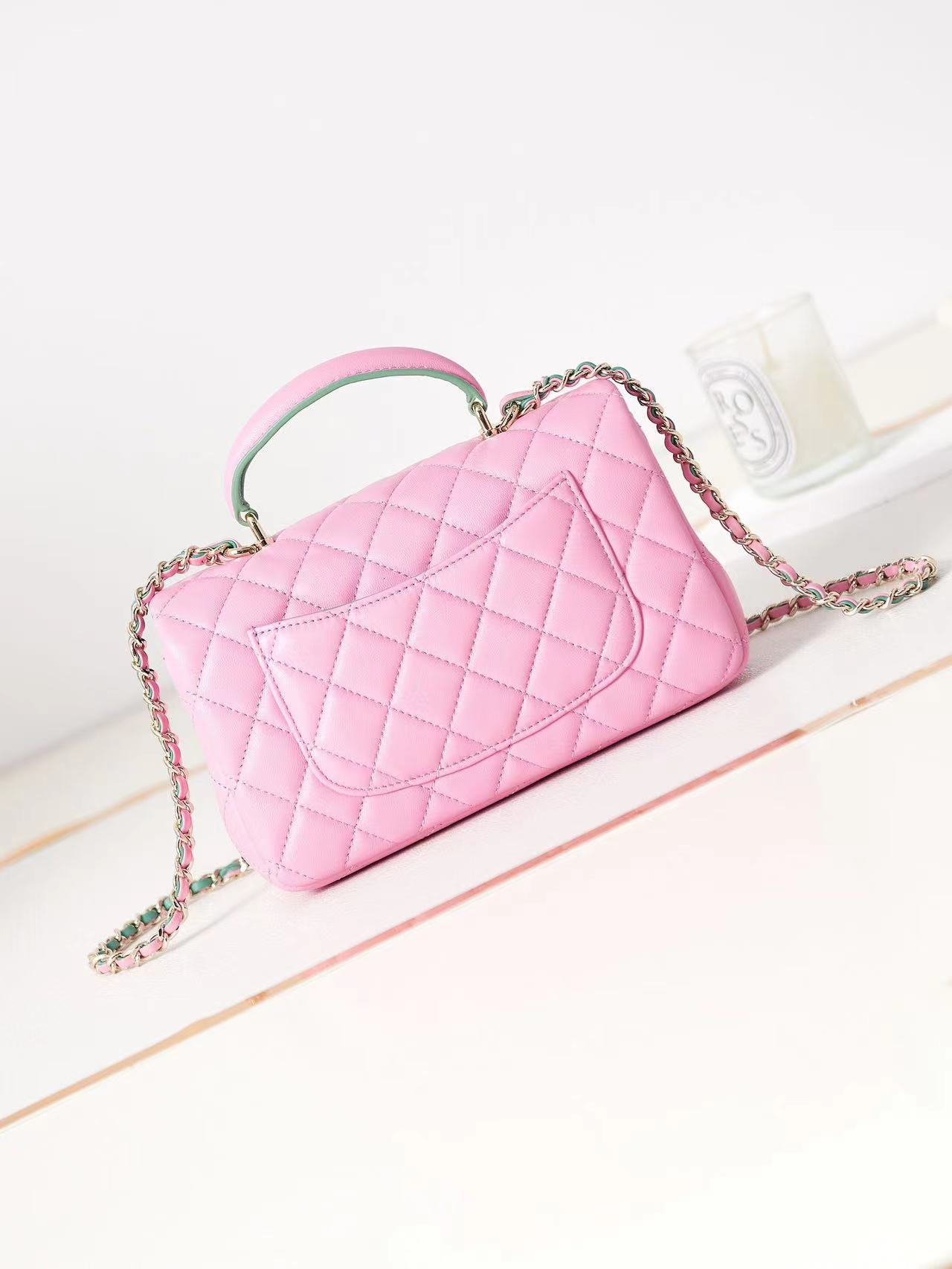 [TOP] CHANEL CoCo Handle Bag  20cm - Pink & GHW