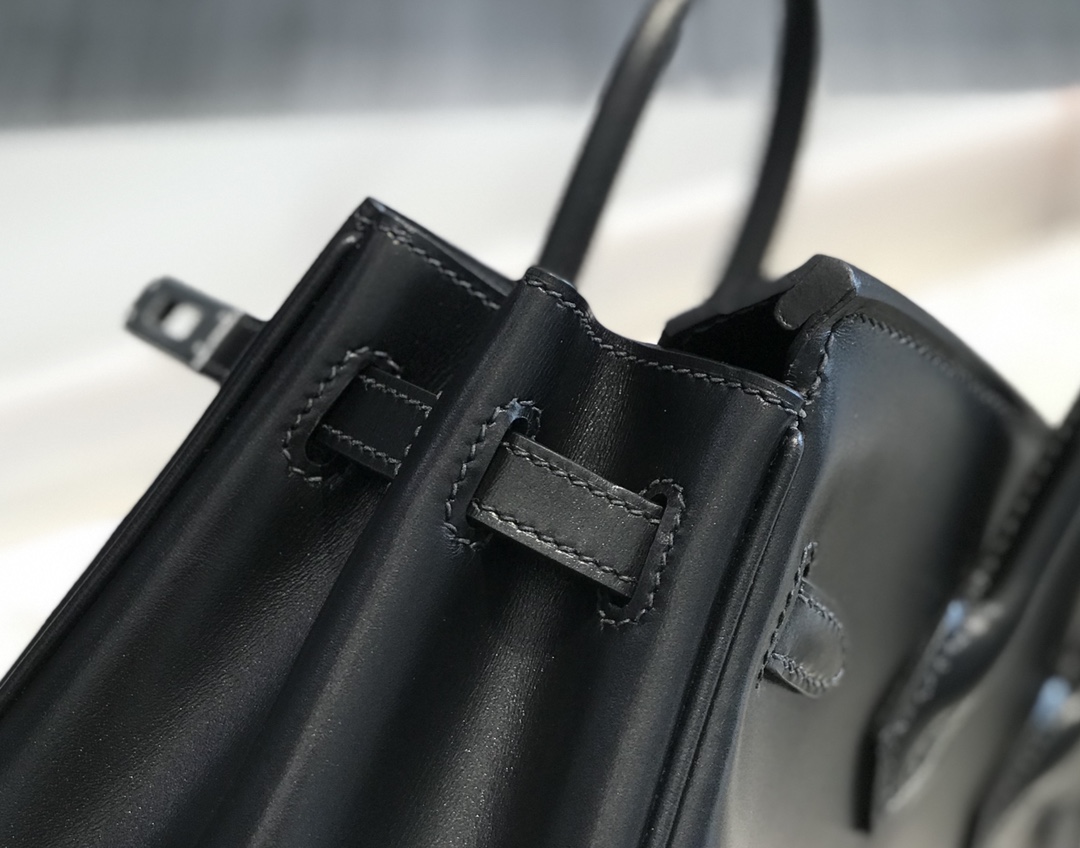 [TOP] HERMES BOX Leather Birkin Leather 25/30 cm - Black