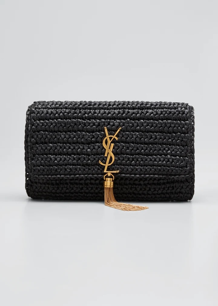 [TOP] Yves Saint Laurent YSL 𝑲𝒂𝒕𝒆 ⁹⁹  Straw Woven Bag