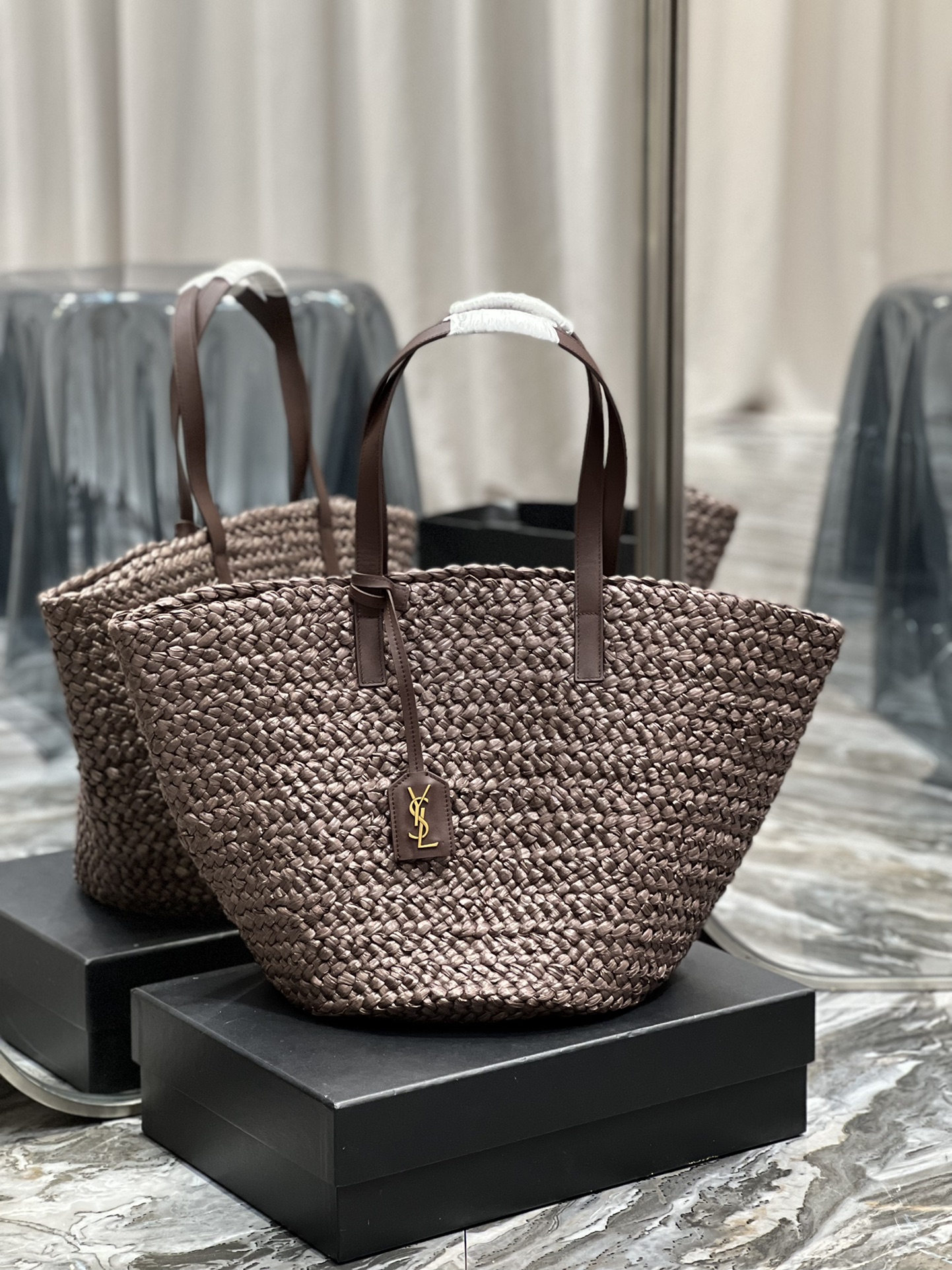 [TOP] Yves Saint Laurent YSL Straw Woven Bag - 3 Colors