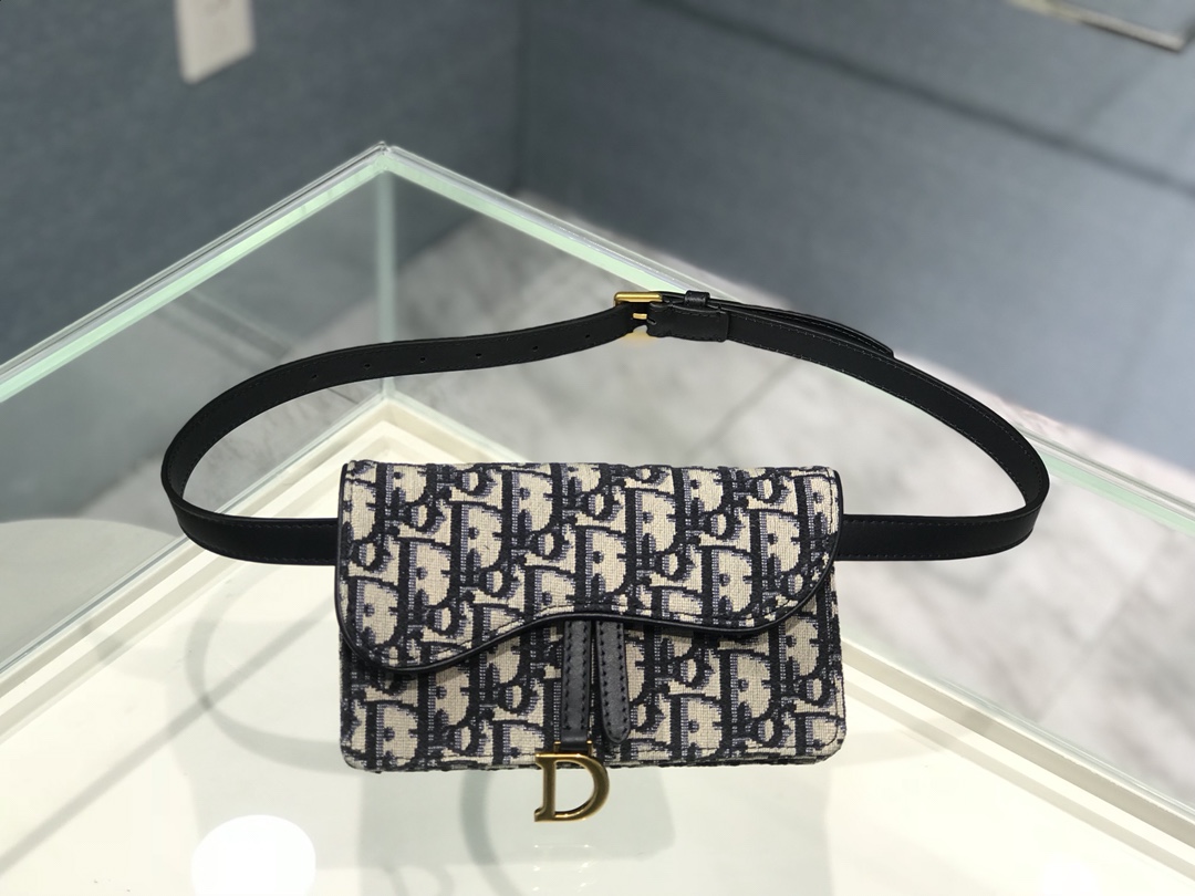 [TOP] Christian Dior Saddle Bag Oblique Fanny Pack 17 x 10 x 3.5CM