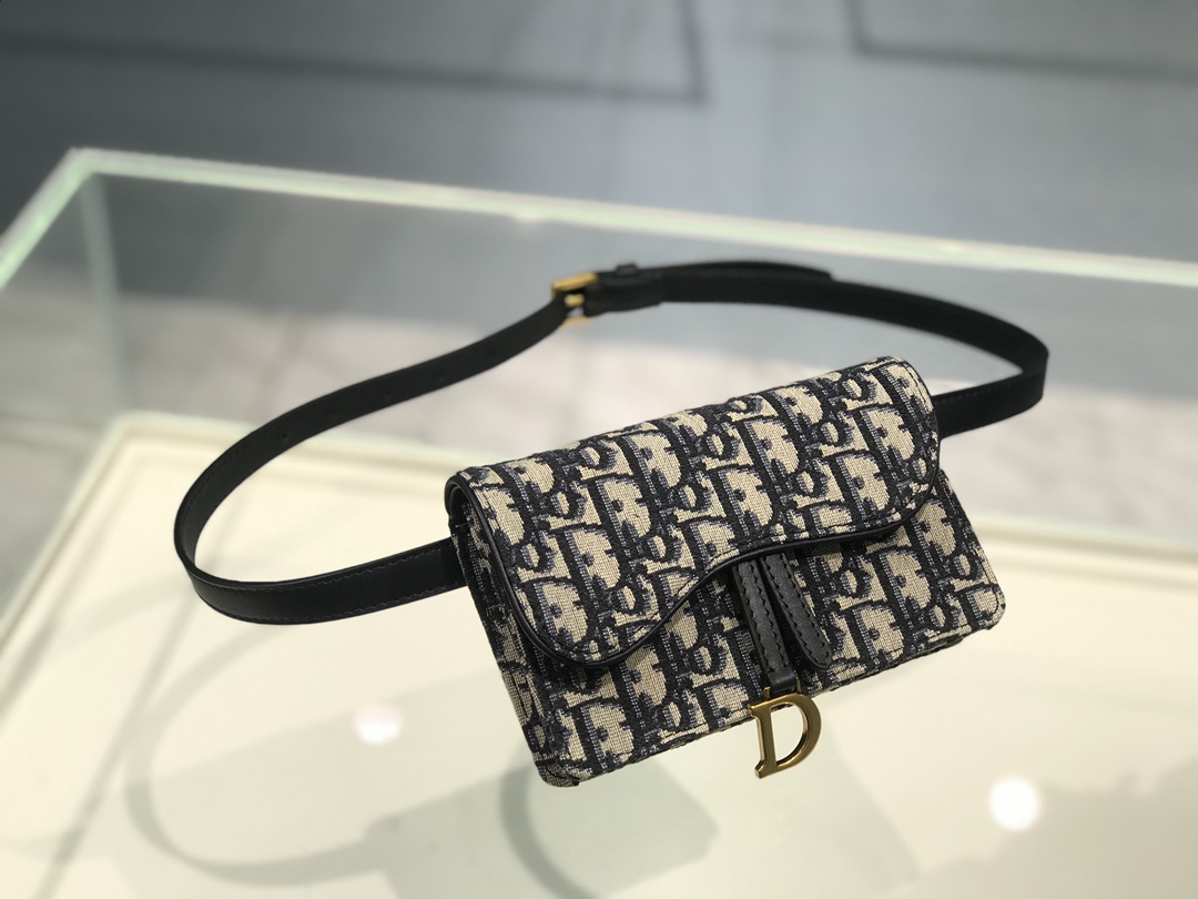 [TOP] Christian Dior Saddle Bag Oblique Fanny Pack 17 x 10 x 3.5CM