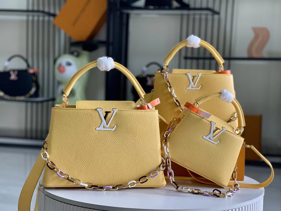 [TOP] Louis Vuitton LV Capucines Bag 3 Sizes - Yellow