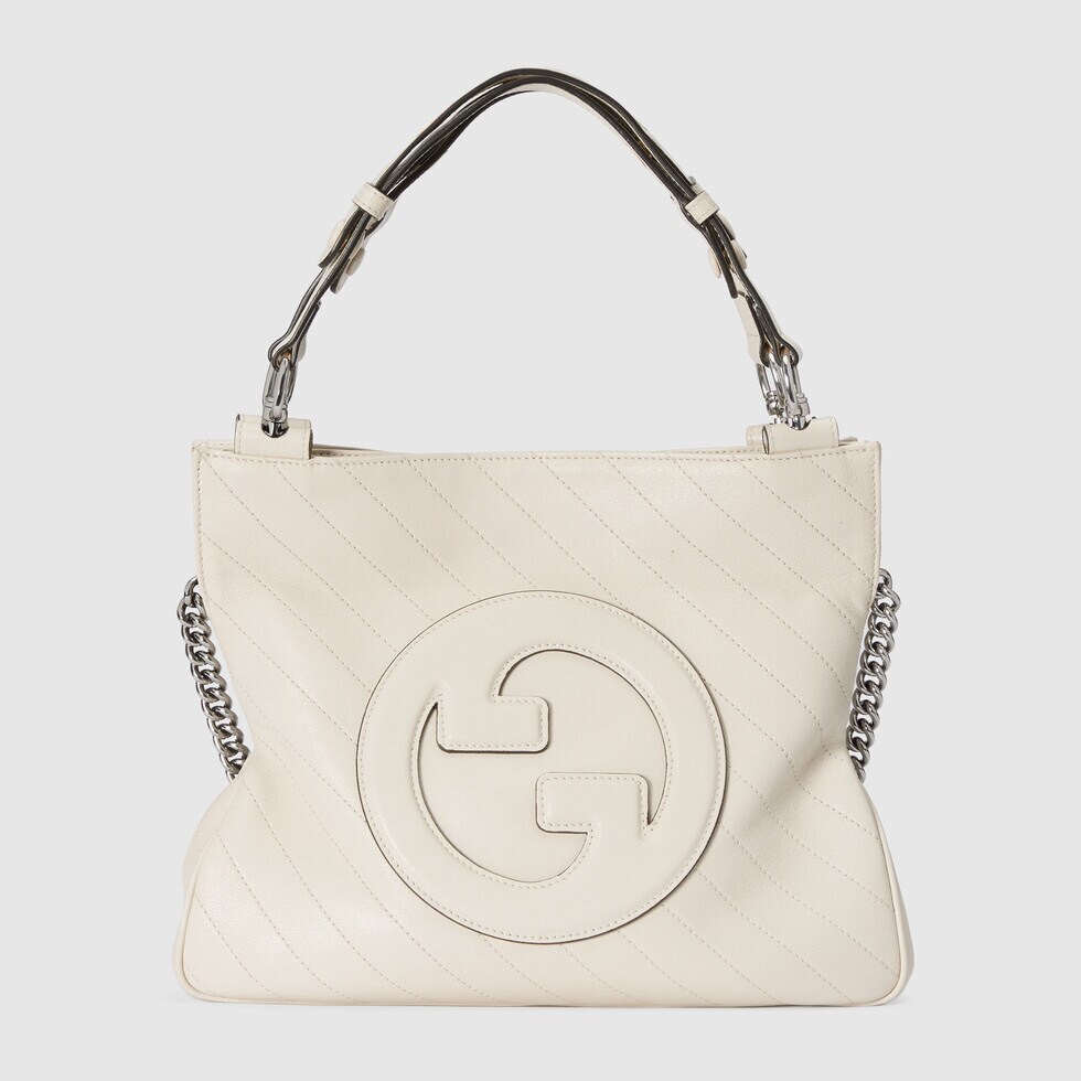 [TOP] GUCCI G*G Blondie Small Tote Bag 24×30×6cm - White