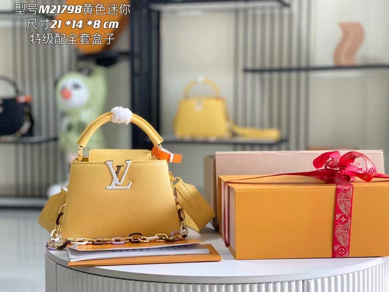 [TOP] Louis Vuitton LV Capucines Bag 3 Sizes - Yellow