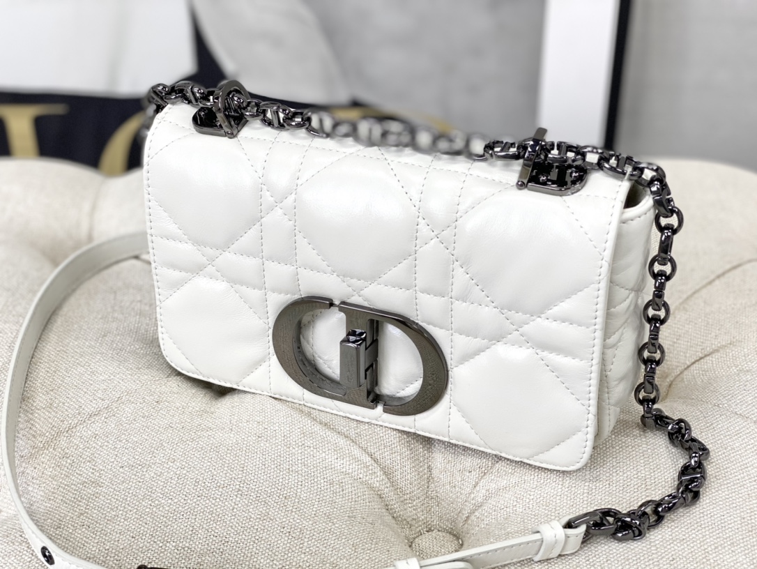 [TOP] Christian Dior Caro Bag 20 x 12 x 7 cm - White