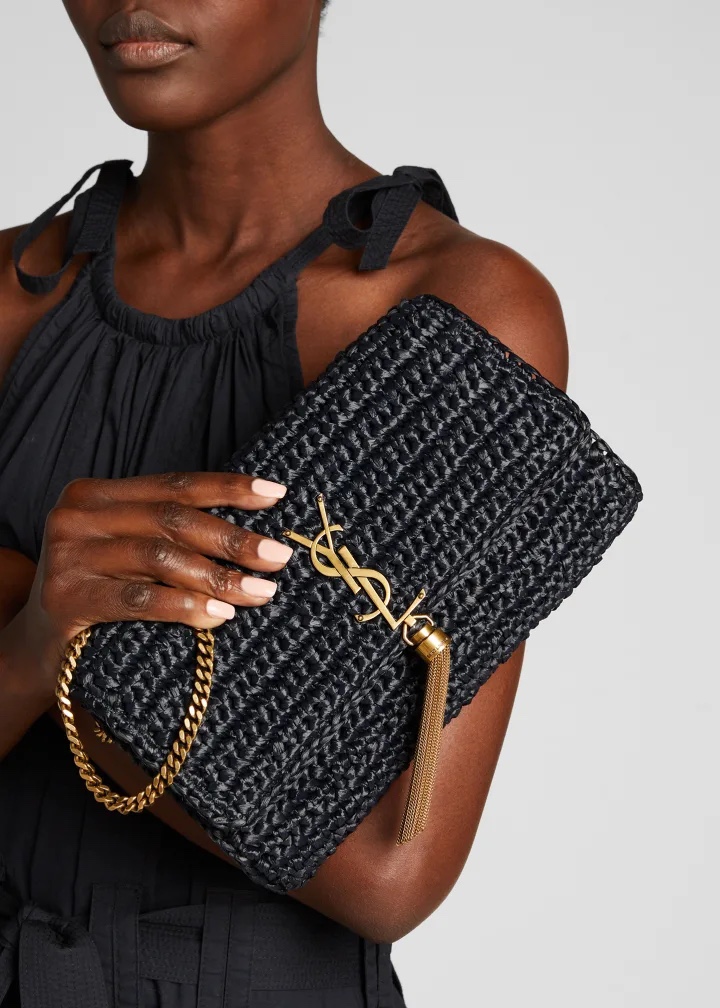 [TOP] Yves Saint Laurent YSL 𝑲𝒂𝒕𝒆 ⁹⁹  Straw Woven Bag