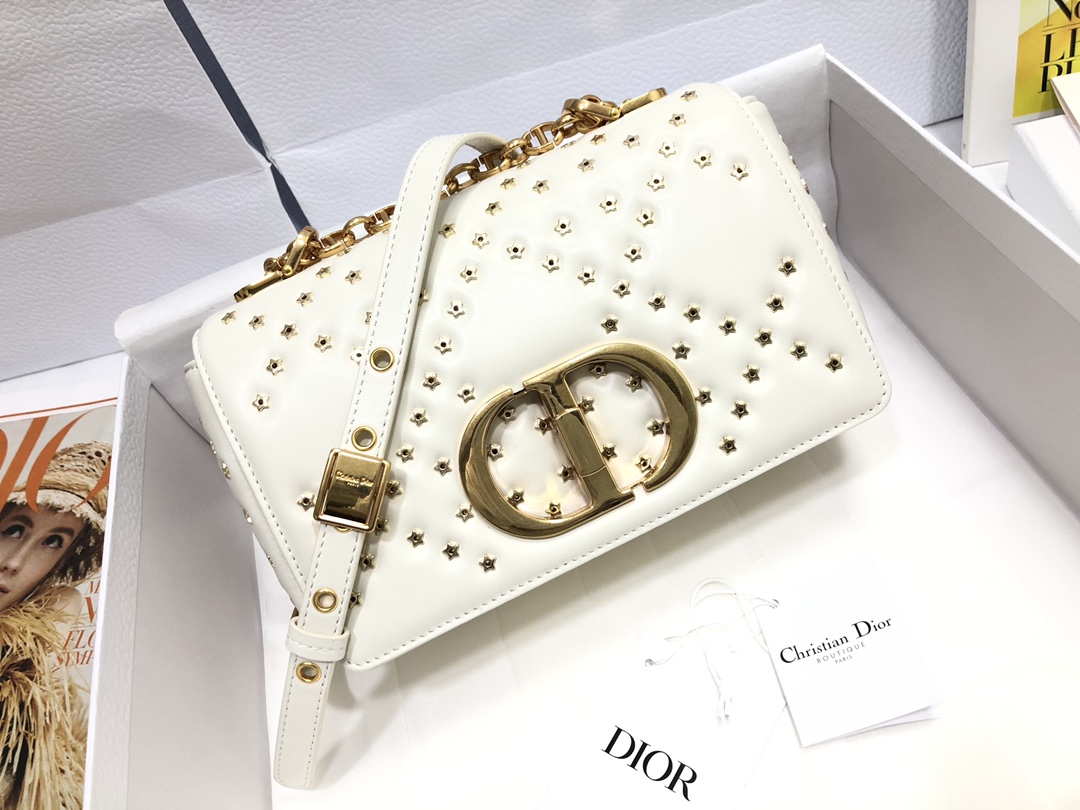 [TOP] Christian Dior Caro Bag 20 x 12 x 7 cm - Pentagram White
