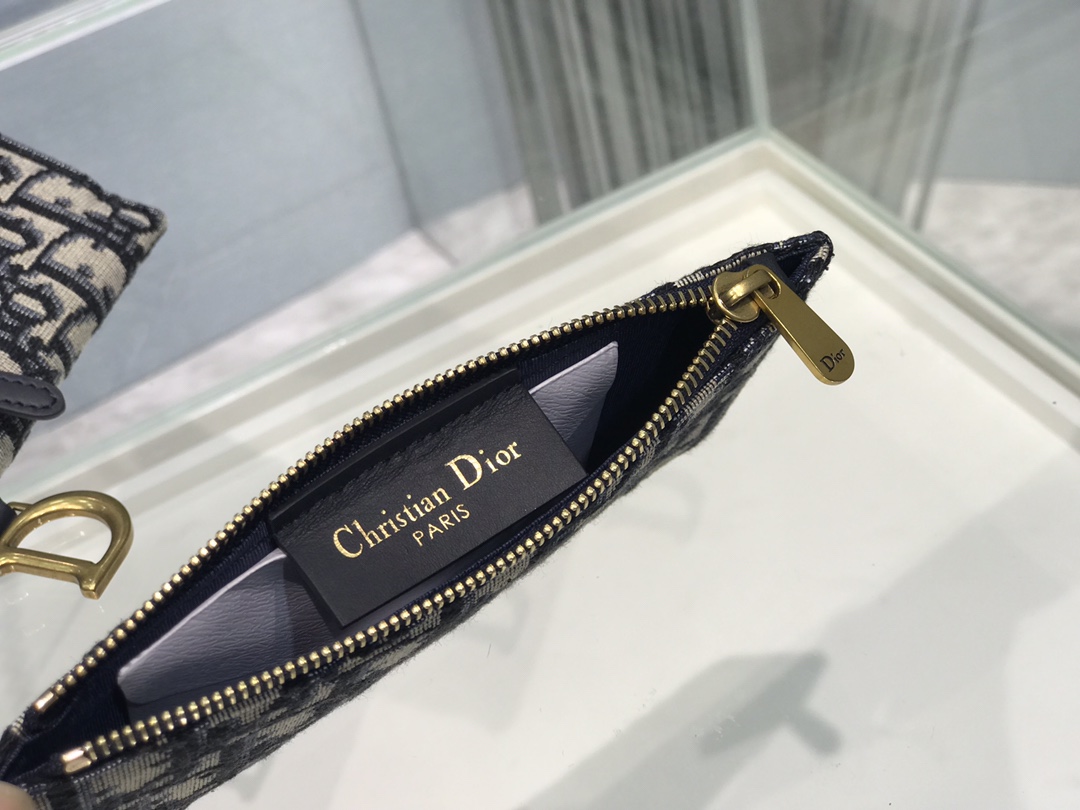 [TOP] Christian Dior Saddle Bag Oblique Printed Fabric 19x9.5cm - Blue -  Christian Dior