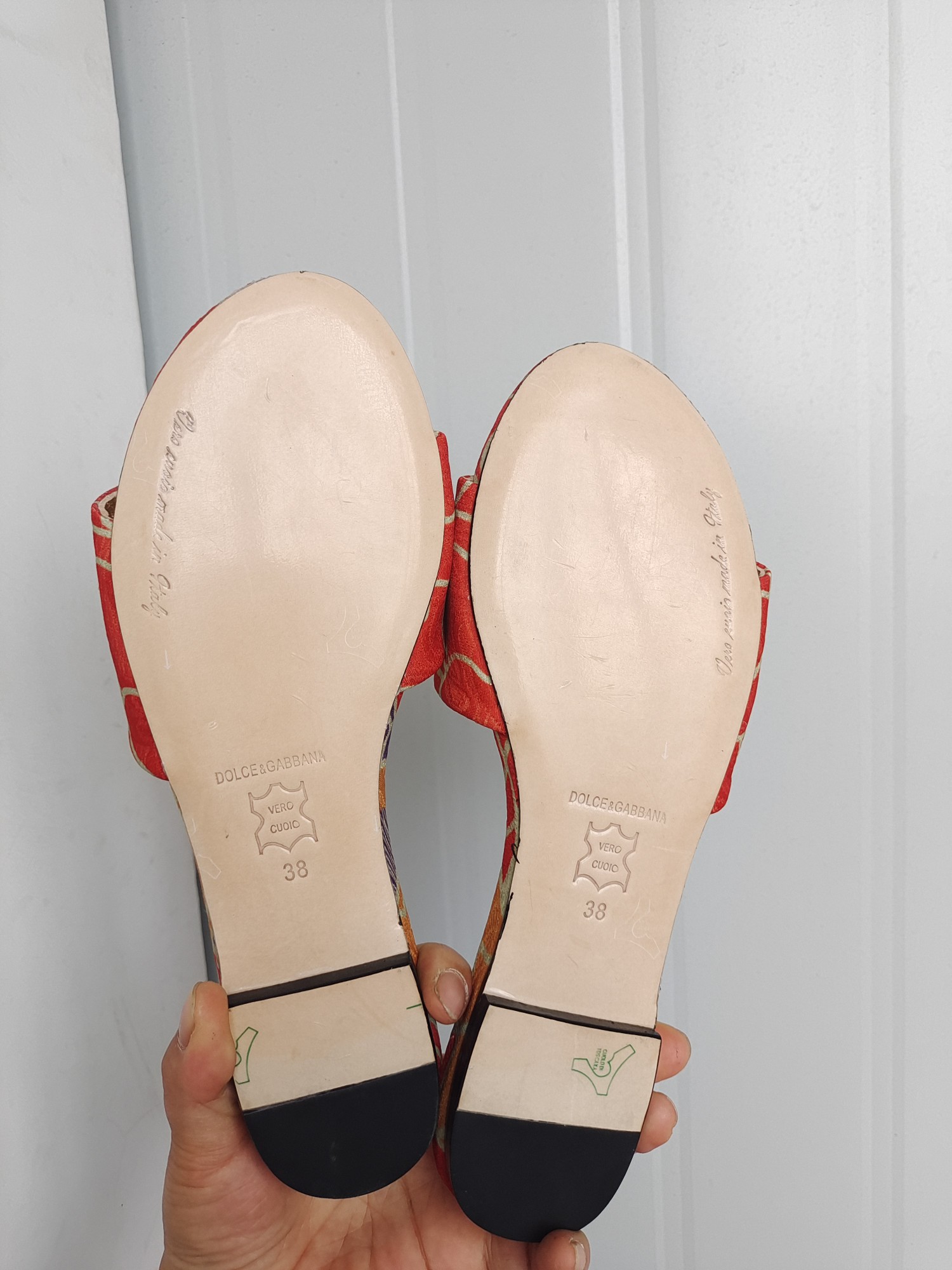 [TOP] Dolce & Gabbana D&G Slides Leather - Red and Yellow Flowers