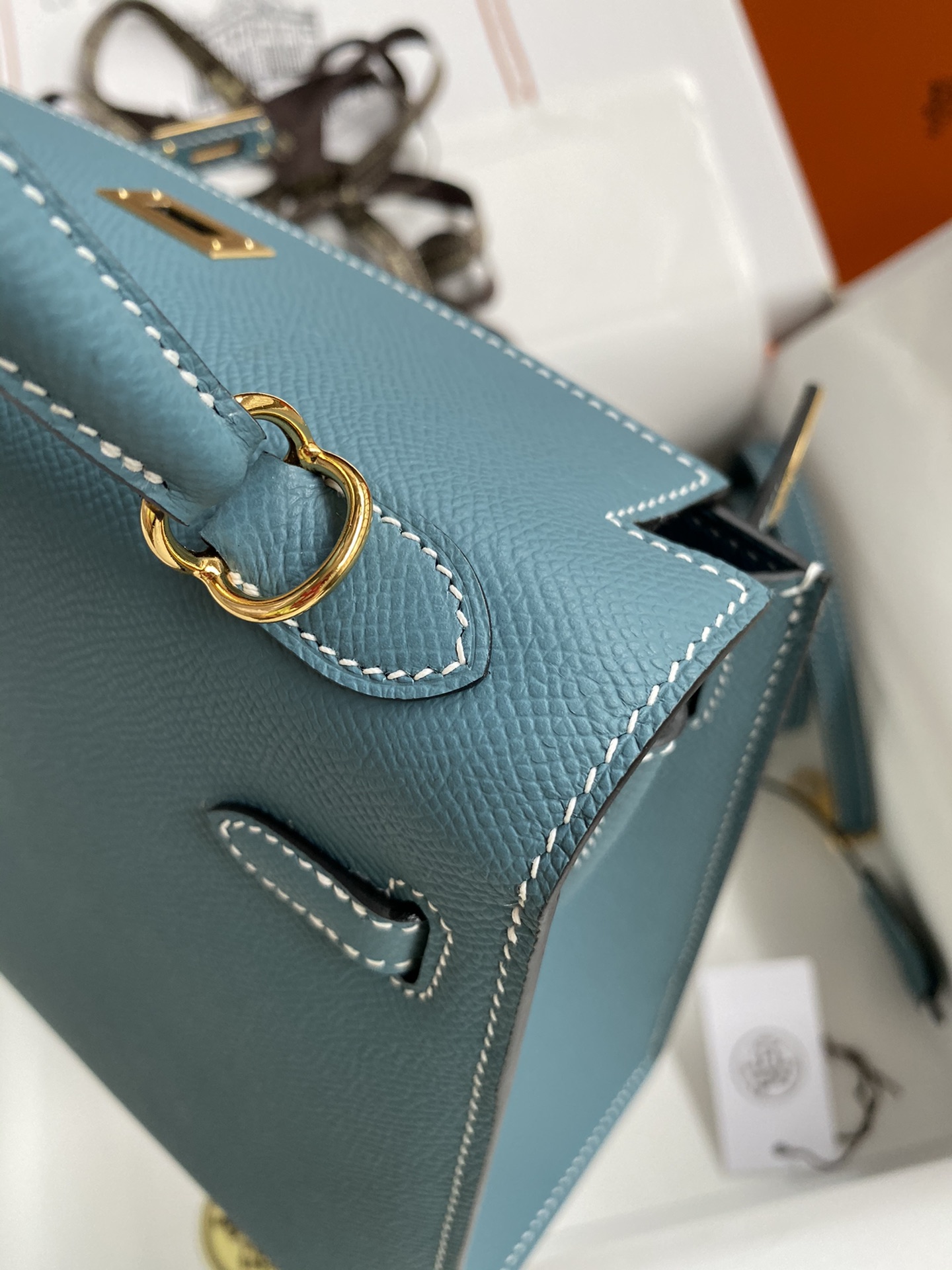 [TOP] HERMES Kelly Epsom Leather  25cm/28cm/32cm -  Bleu Jean & GHW/SHW