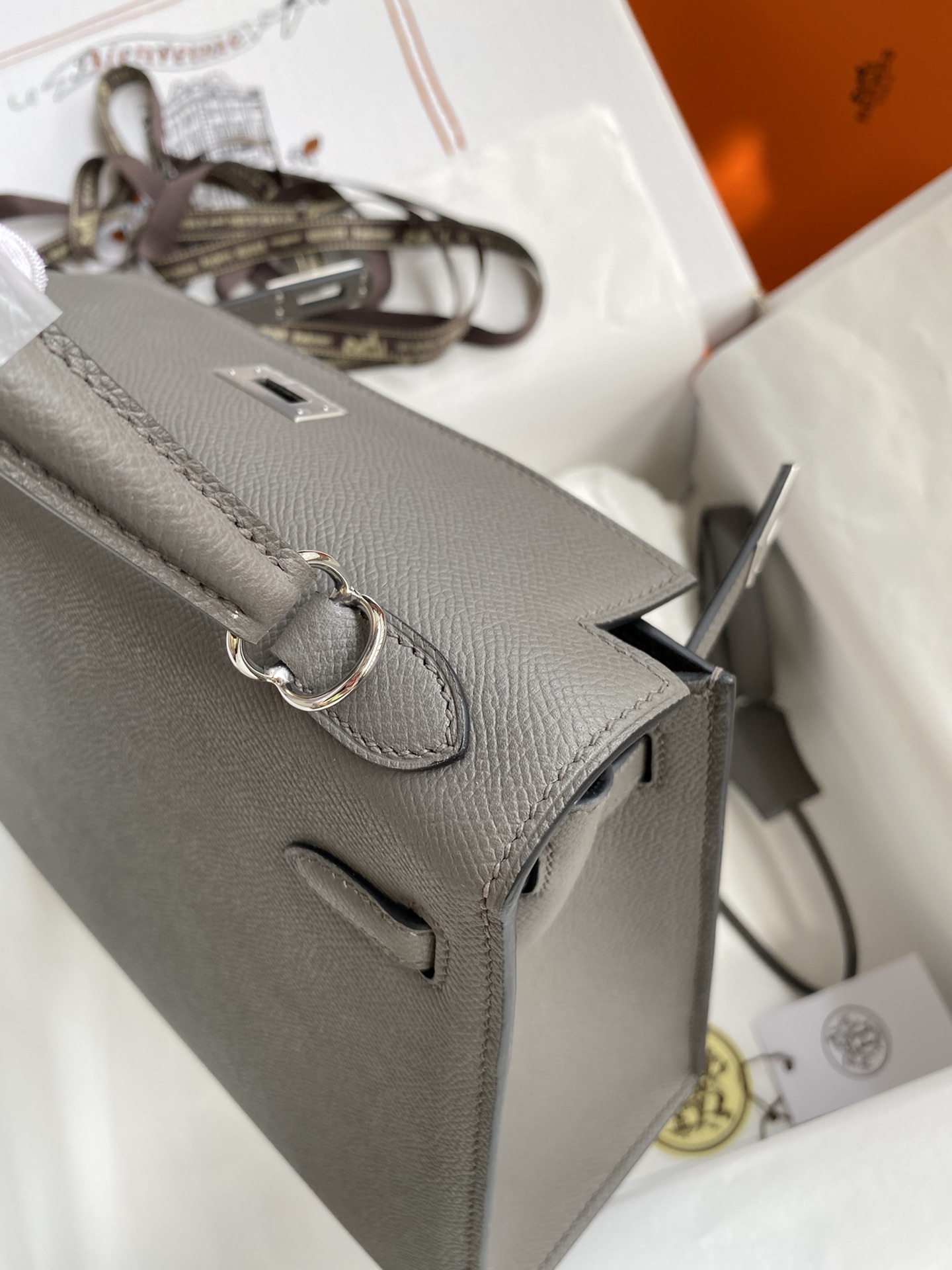 [TOP] HERMES Kelly Epsom Leather 25cm/28cm/32cm -  Gray & GHW/SHW
