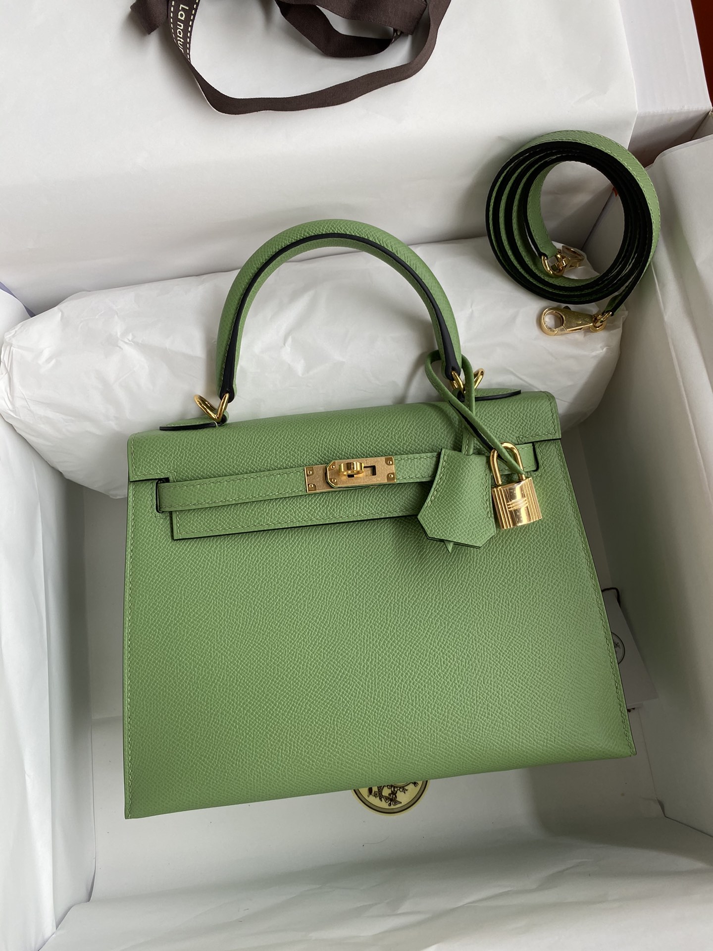[TOP] HERMES Kelly Epsom Leather 25cm/28cm/32cm  -  Green & GHW/SHW