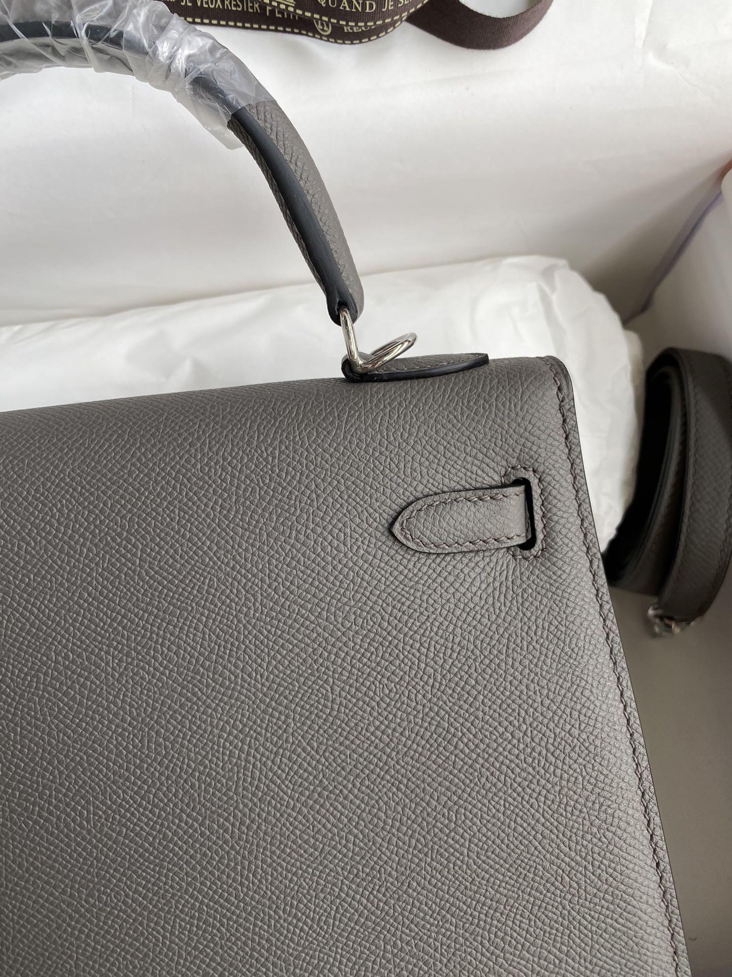 [TOP] HERMES Kelly Epsom Leather 25cm/28cm/32cm -  Gray & GHW/SHW
