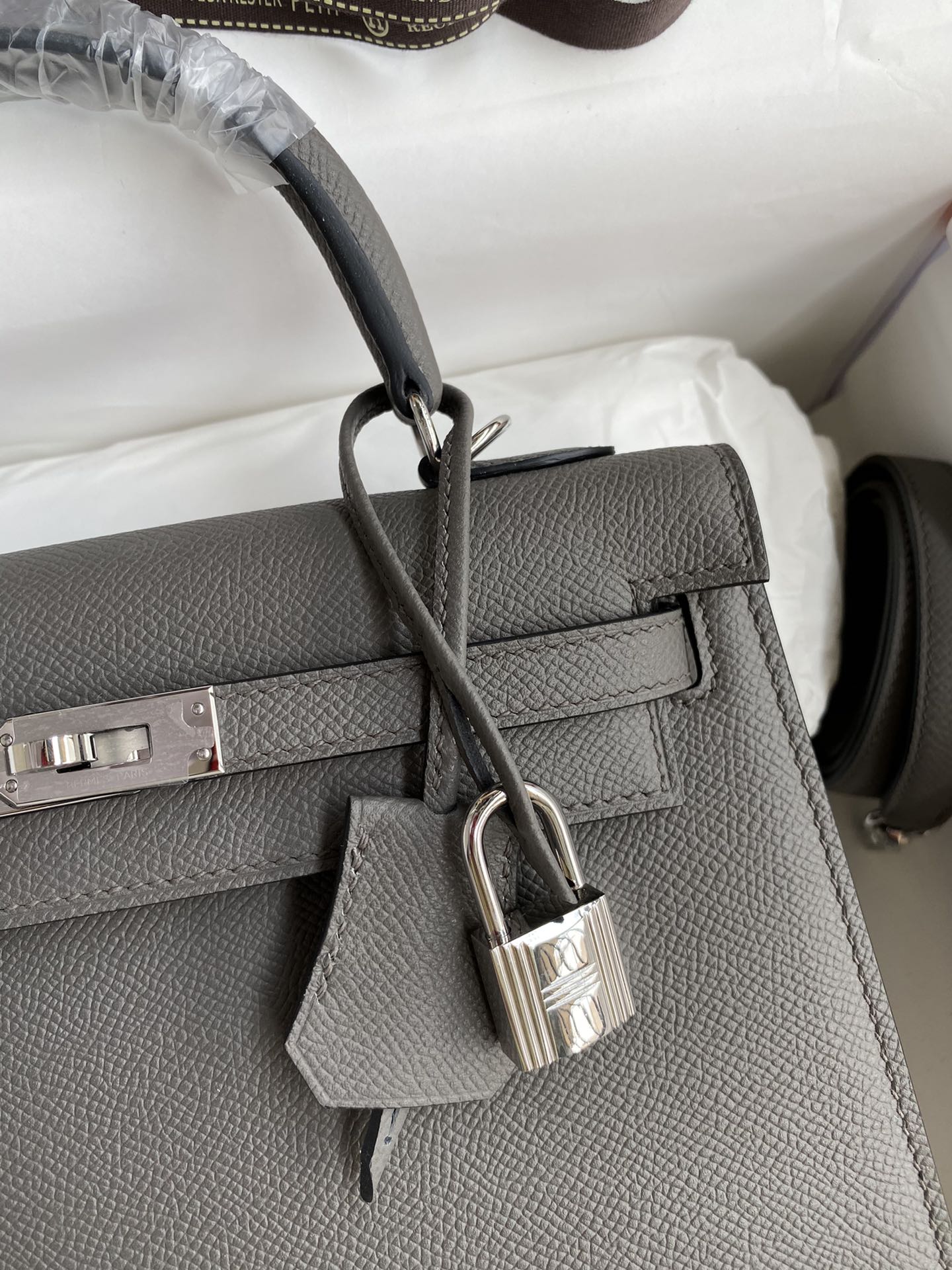 [TOP] HERMES Kelly Epsom Leather 25cm/28cm/32cm -  Gray & GHW/SHW