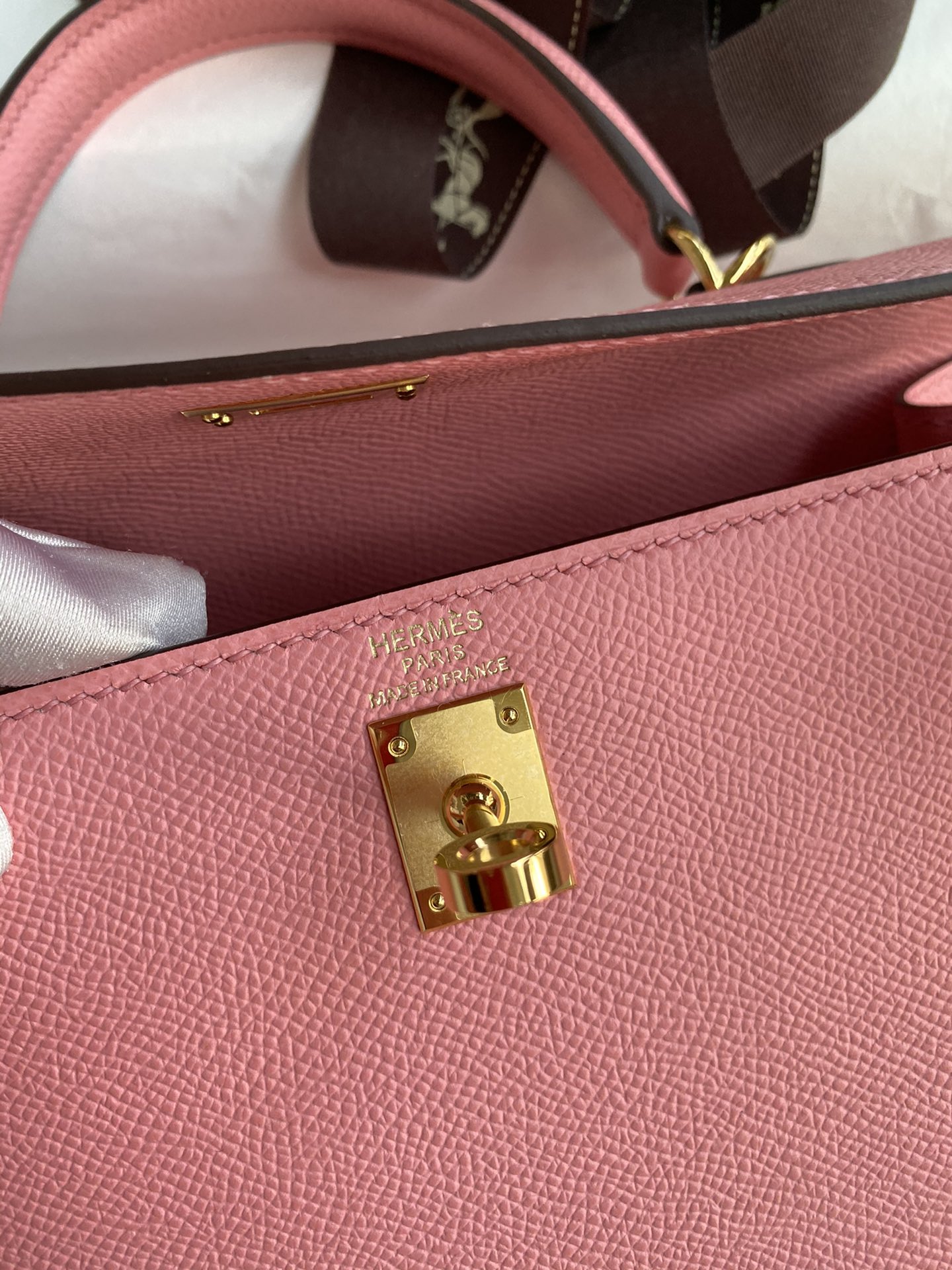 [TOP] HERMES Kelly Epsom Leather 25cm/28cm - Pink & GHW/SHW