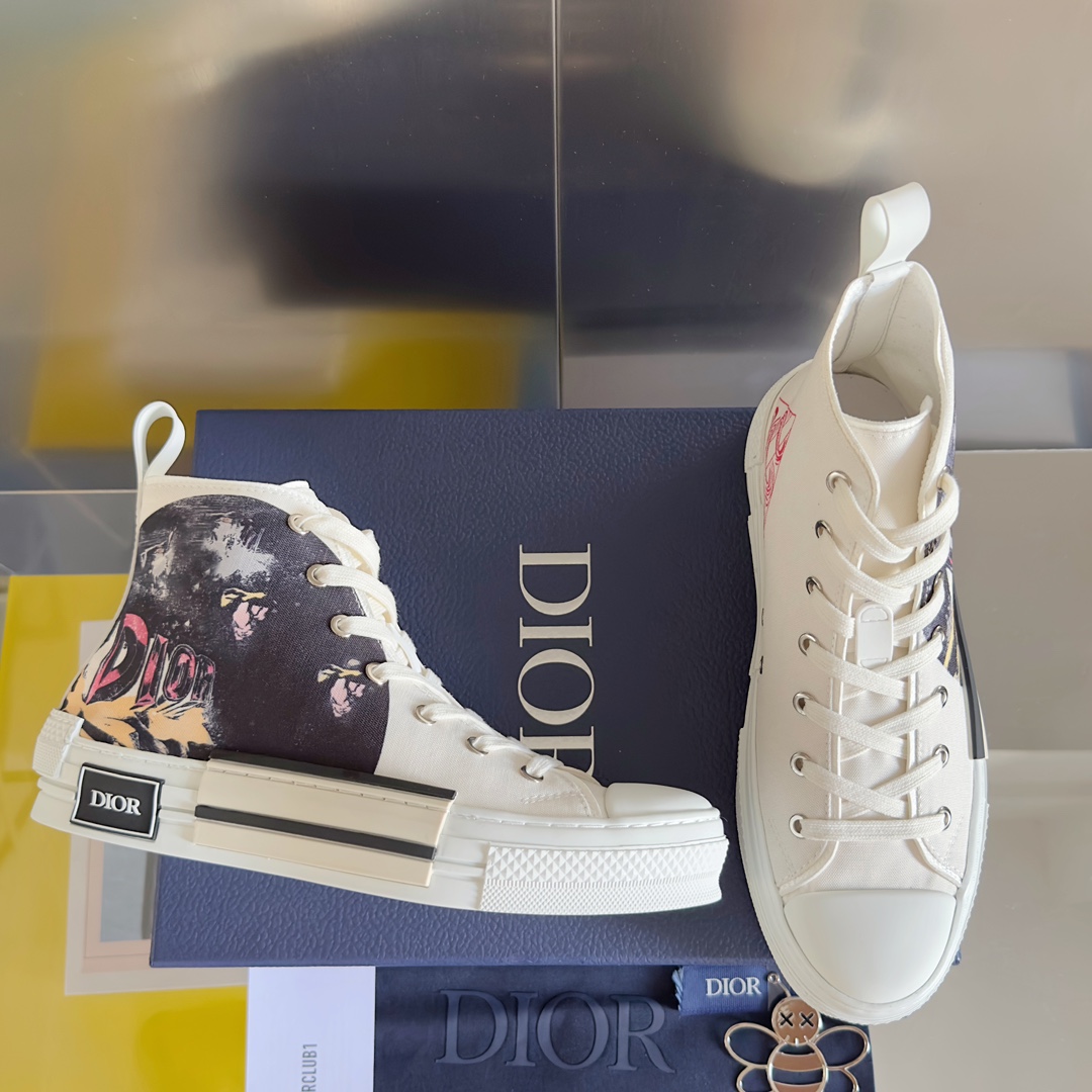 [TOP] Christian Dior B23 High Top Sneakers - White