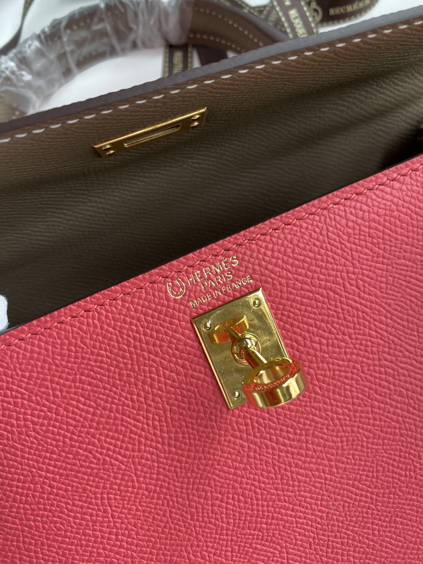 [TOP] HERMES Kelly Epsom Leather 25cm -  Pink & GHW