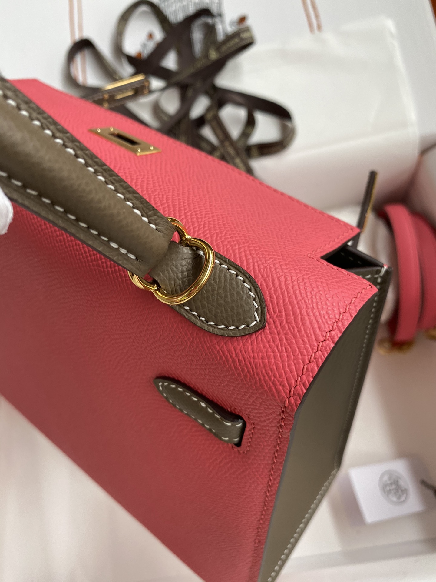 [TOP] HERMES Kelly Epsom Leather 25cm -  Pink & GHW