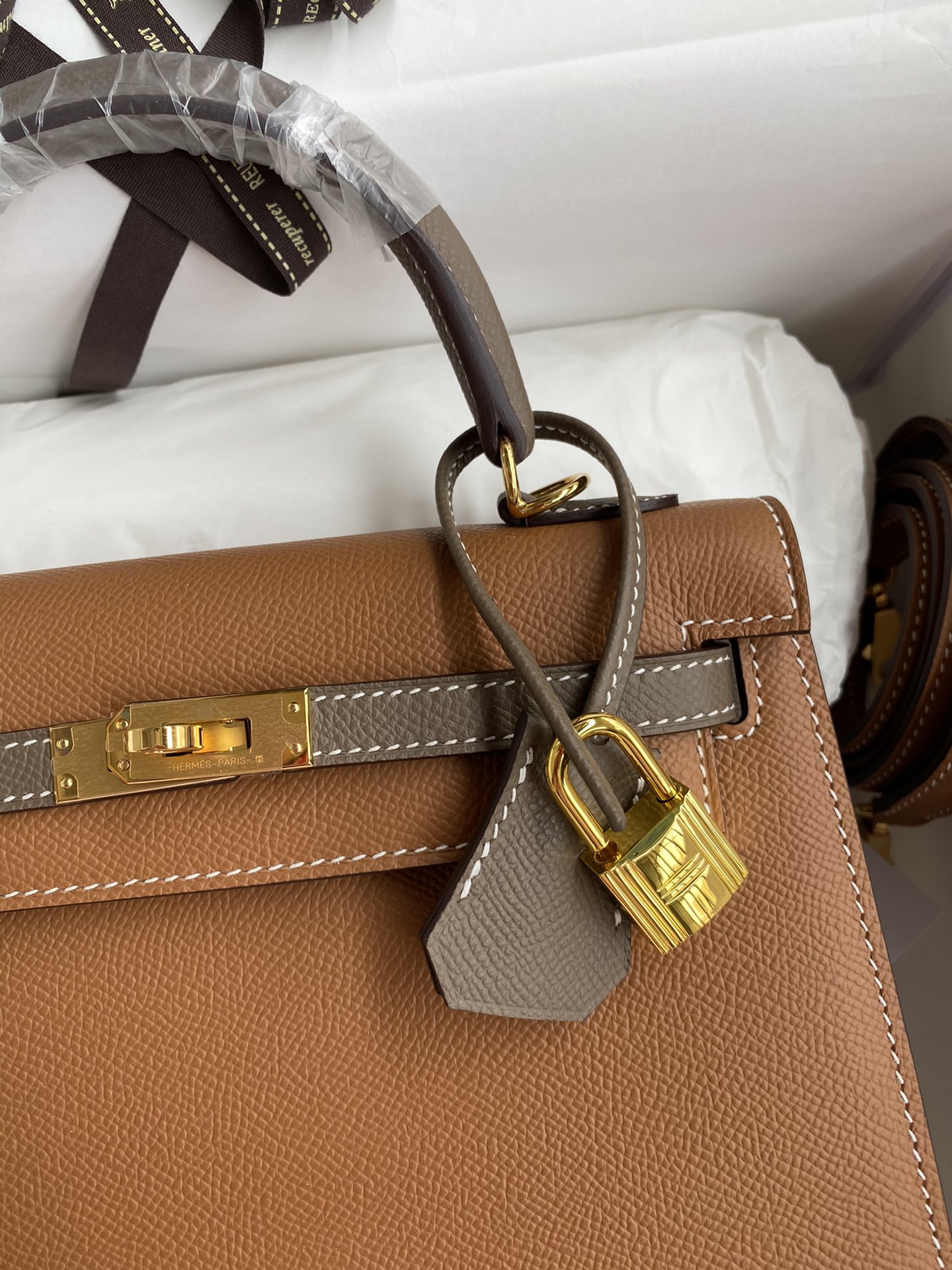 [TOP] HERMES Kelly Epsom Leather 25cm -  Brown & GHW