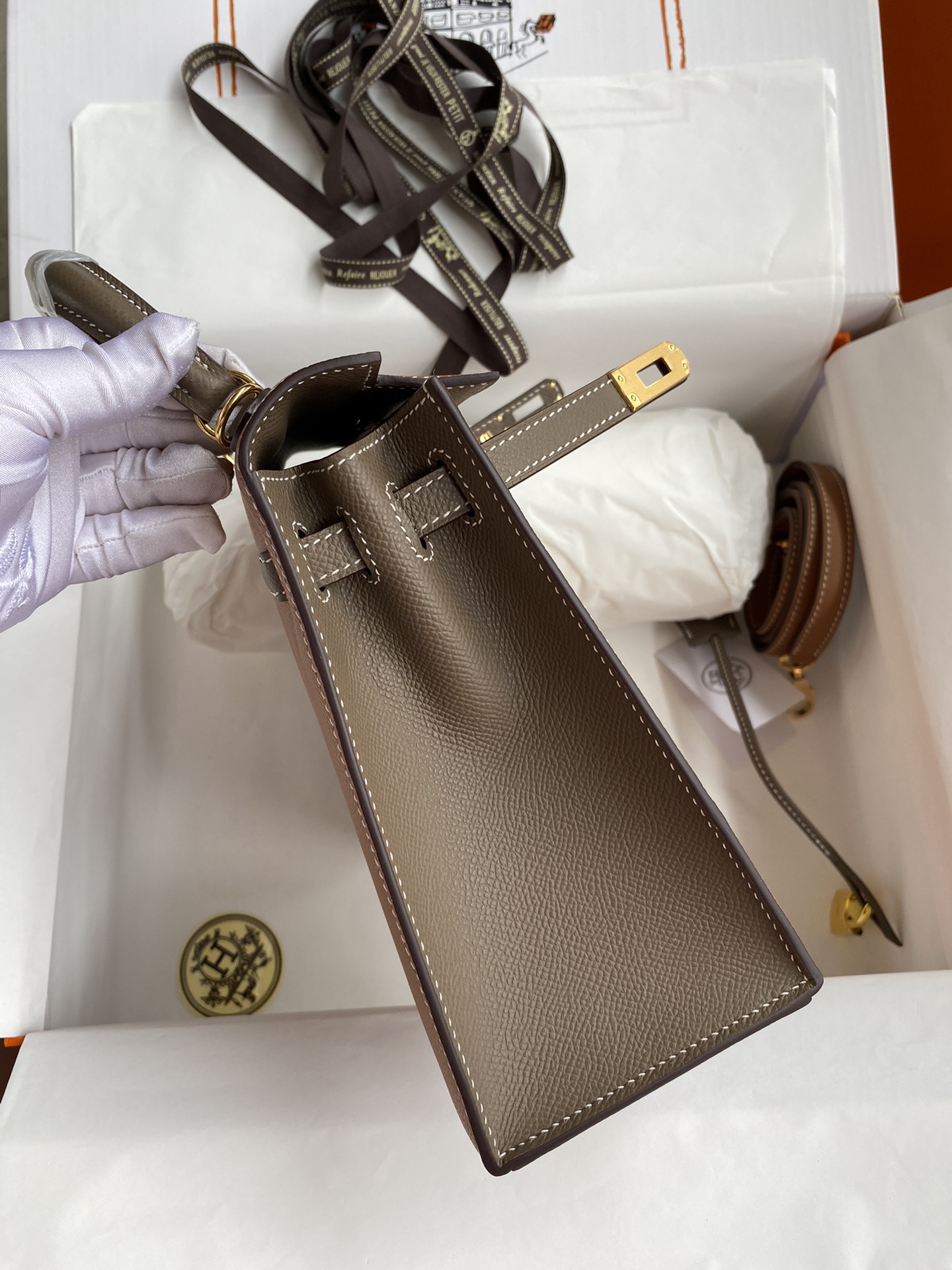 [TOP] HERMES Kelly Epsom Leather 25cm -  Brown & GHW