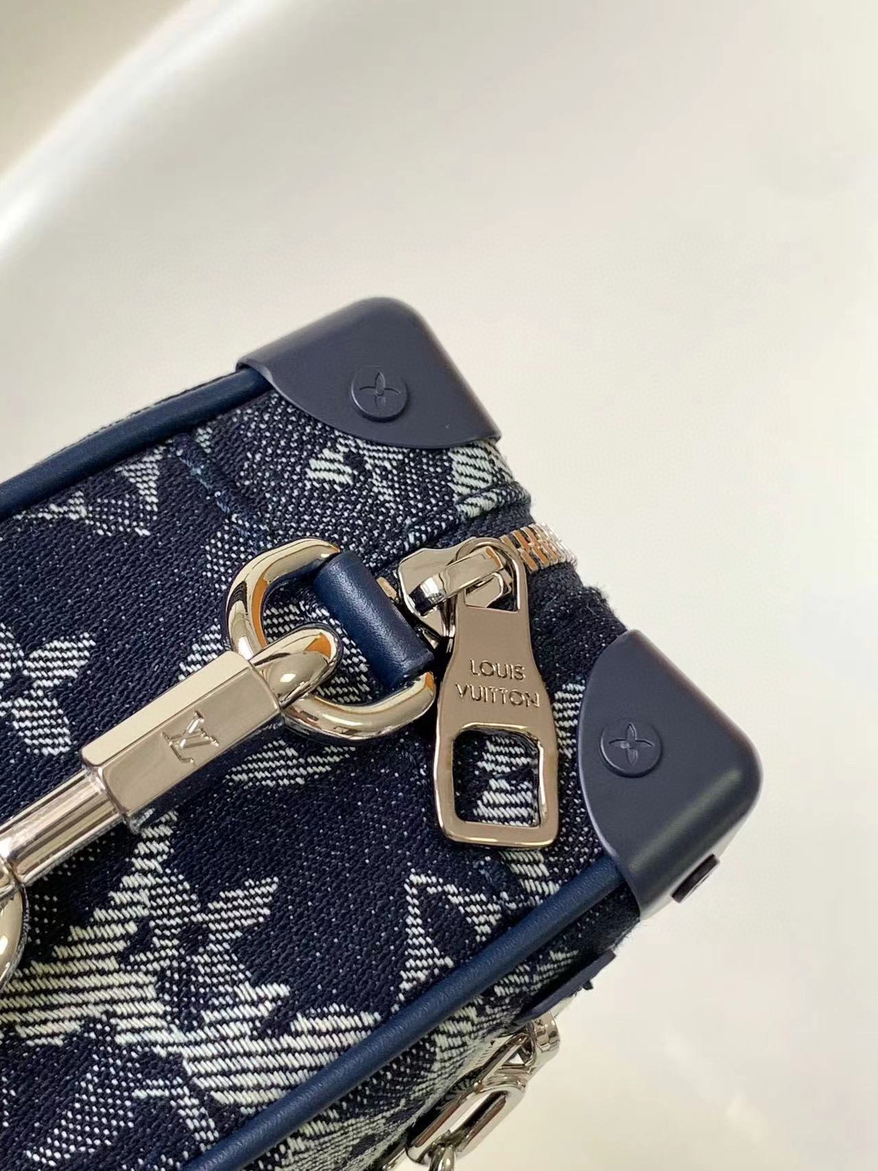 [TOP] Louis Vuitton LV Mini Soft Trunk Monogram Tapestry Bag 18.5 x 13 x 8 cm-Blue