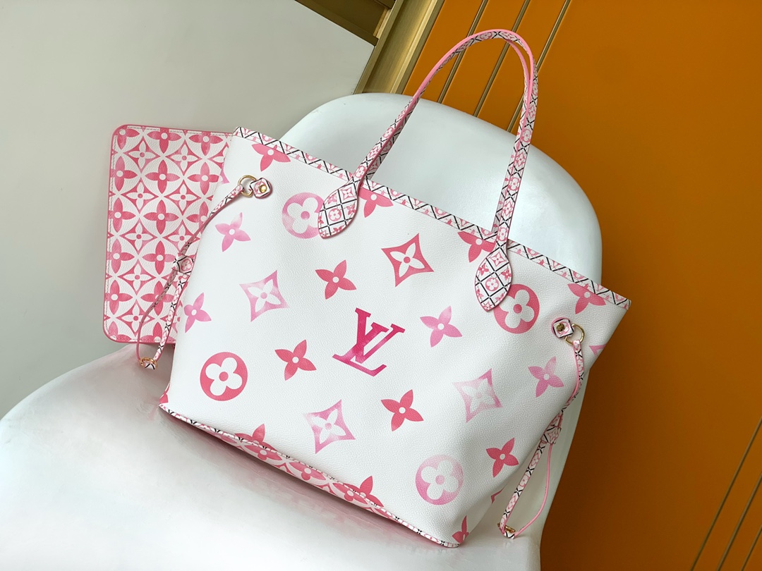 [TOP] Louis Vuitton LV Neverfull Giant Monogram Bag 31 x 28 x 14 cm - Pink