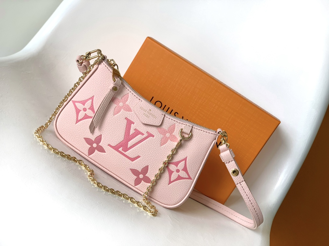 [TOP] Louis Vuitton LV  Gradient Easy Pouch Monogram Empreint Bag 19.0 x 11.5 x 3.0 cm- Pink